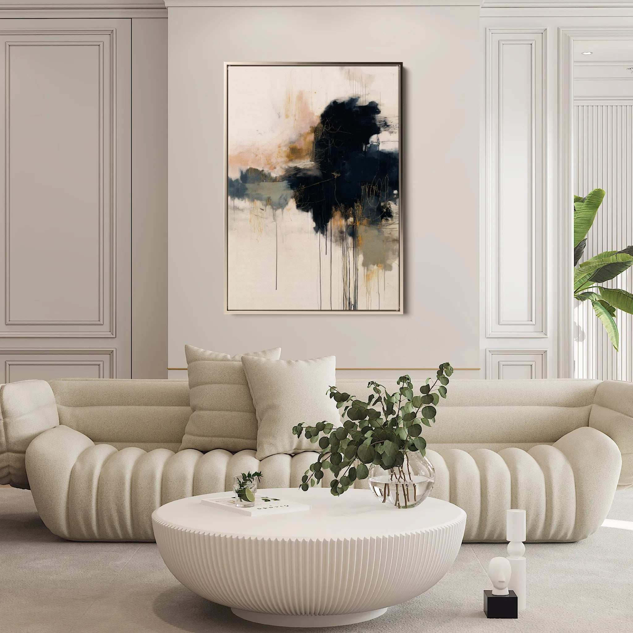 Abstract 1882 Canvas Art 18" x 24" / 45 x 60 cm / Black