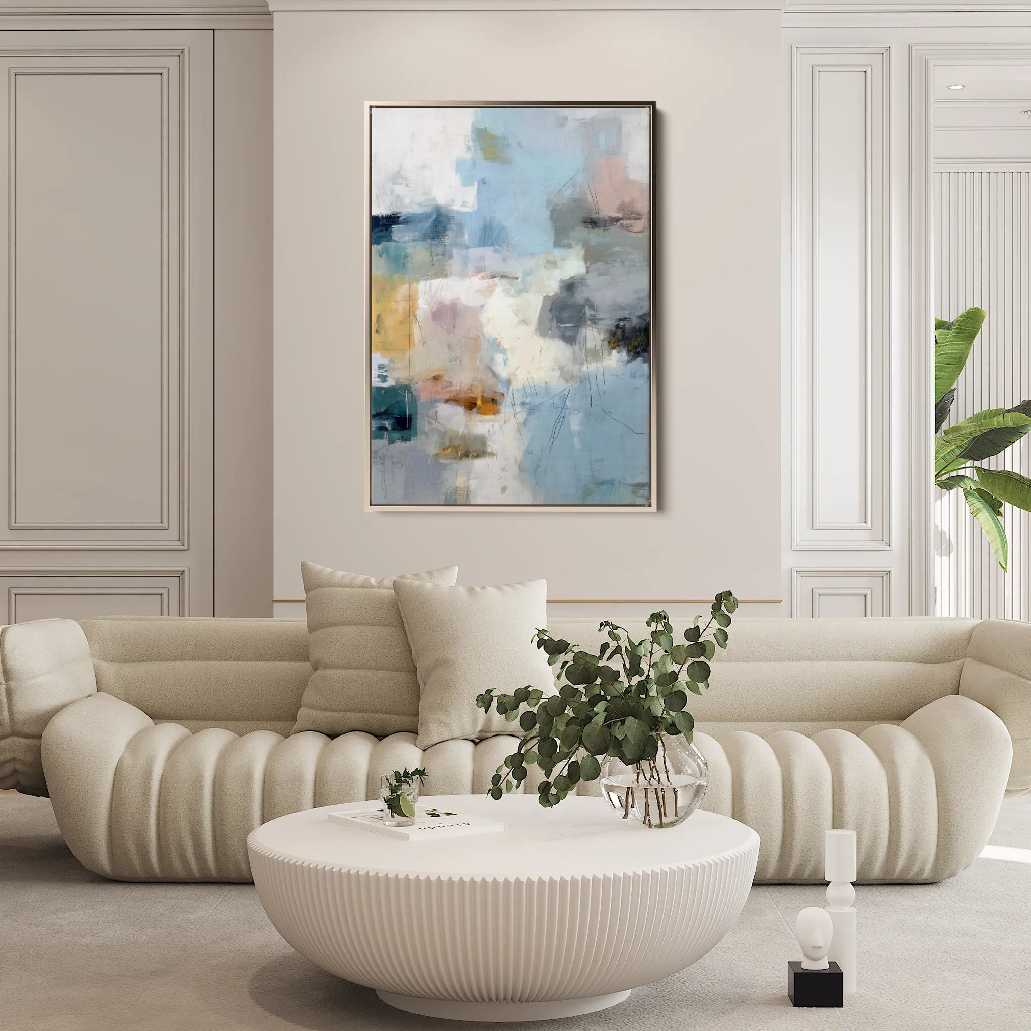 Abstract 1883 Canvas Art 18" x 24" / 45 x 60 cm / Black