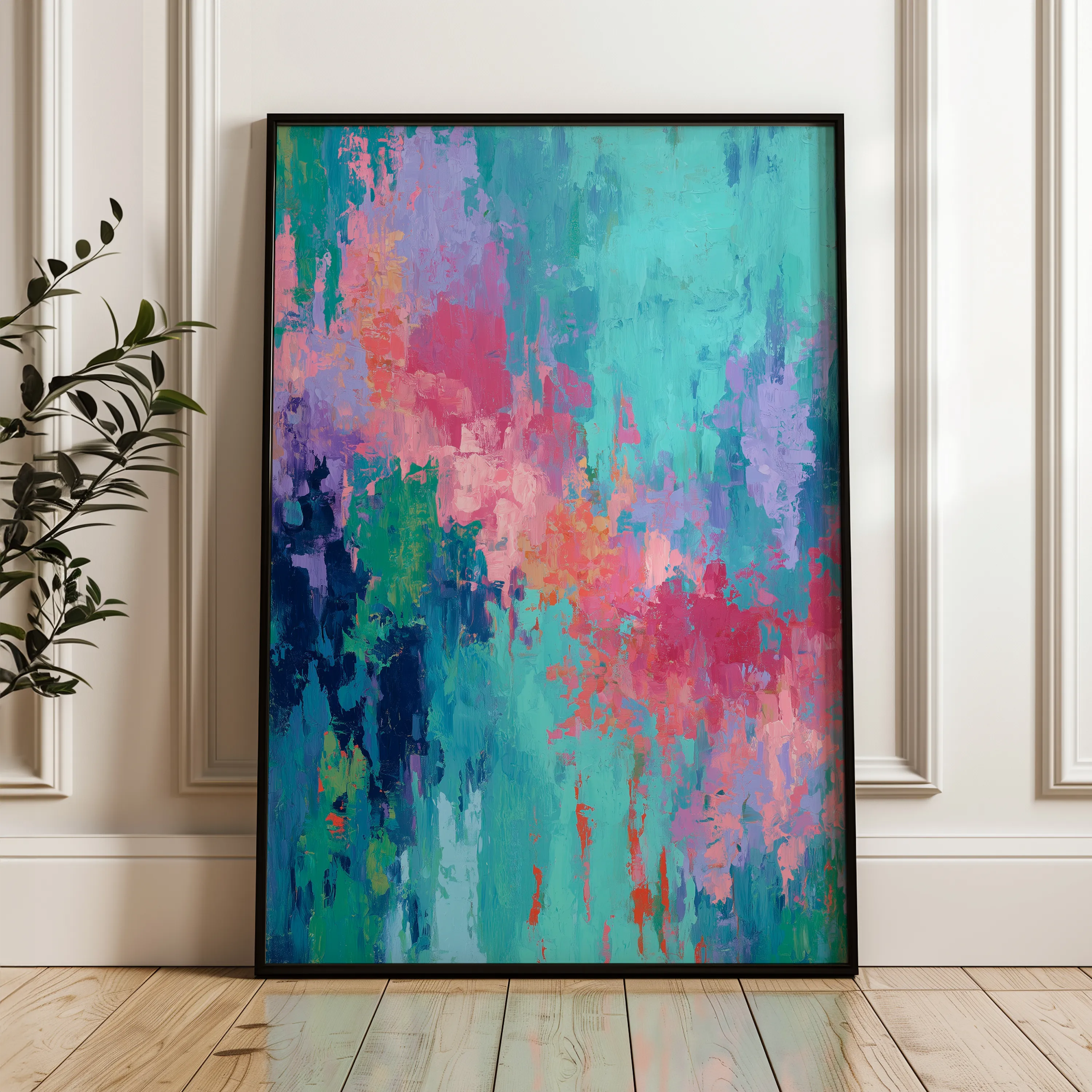 Abstract 1885 Canvas Art 18" x 24" / 45 x 60 cm / Black