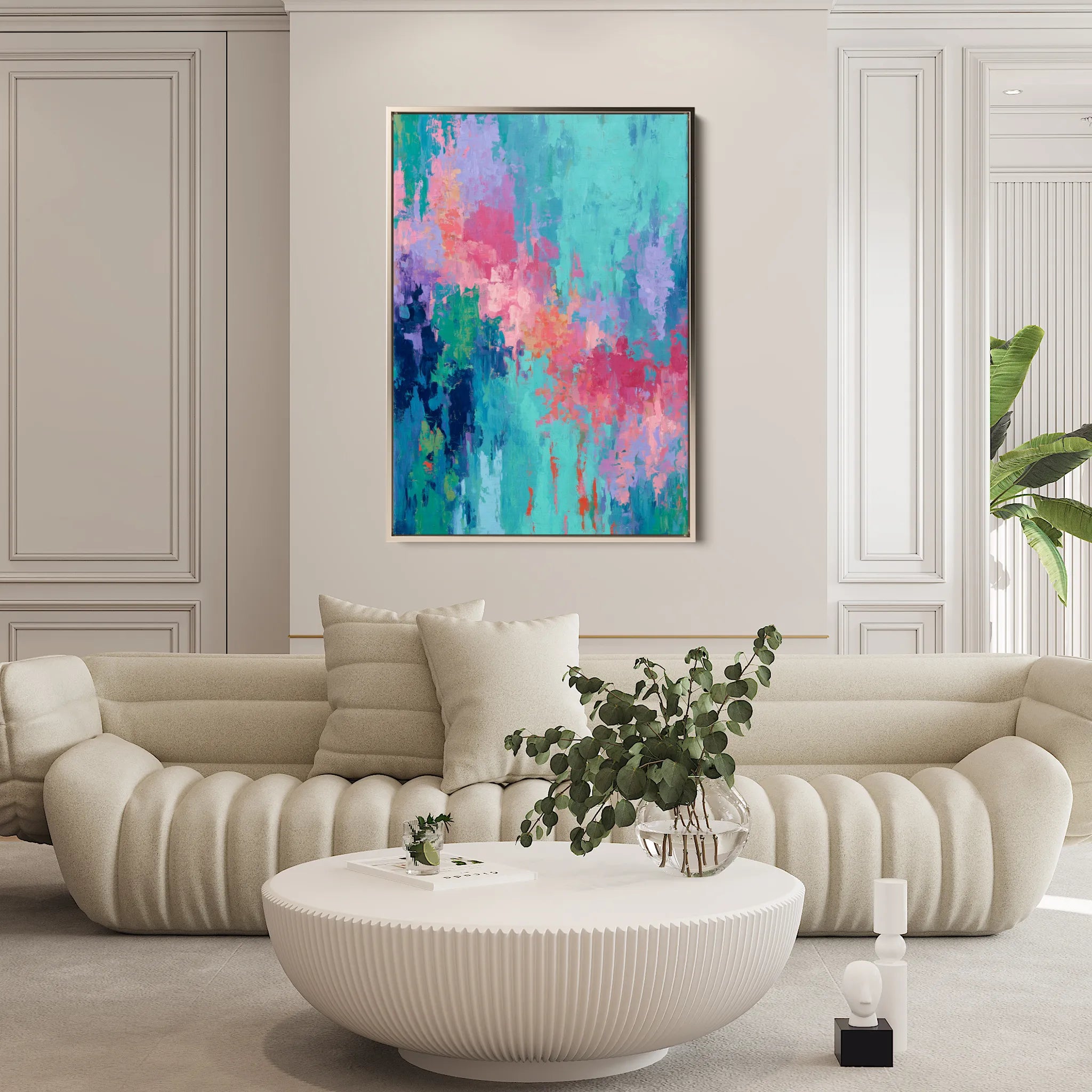 Abstract 1885 Canvas Art 18" x 24" / 45 x 60 cm / Black