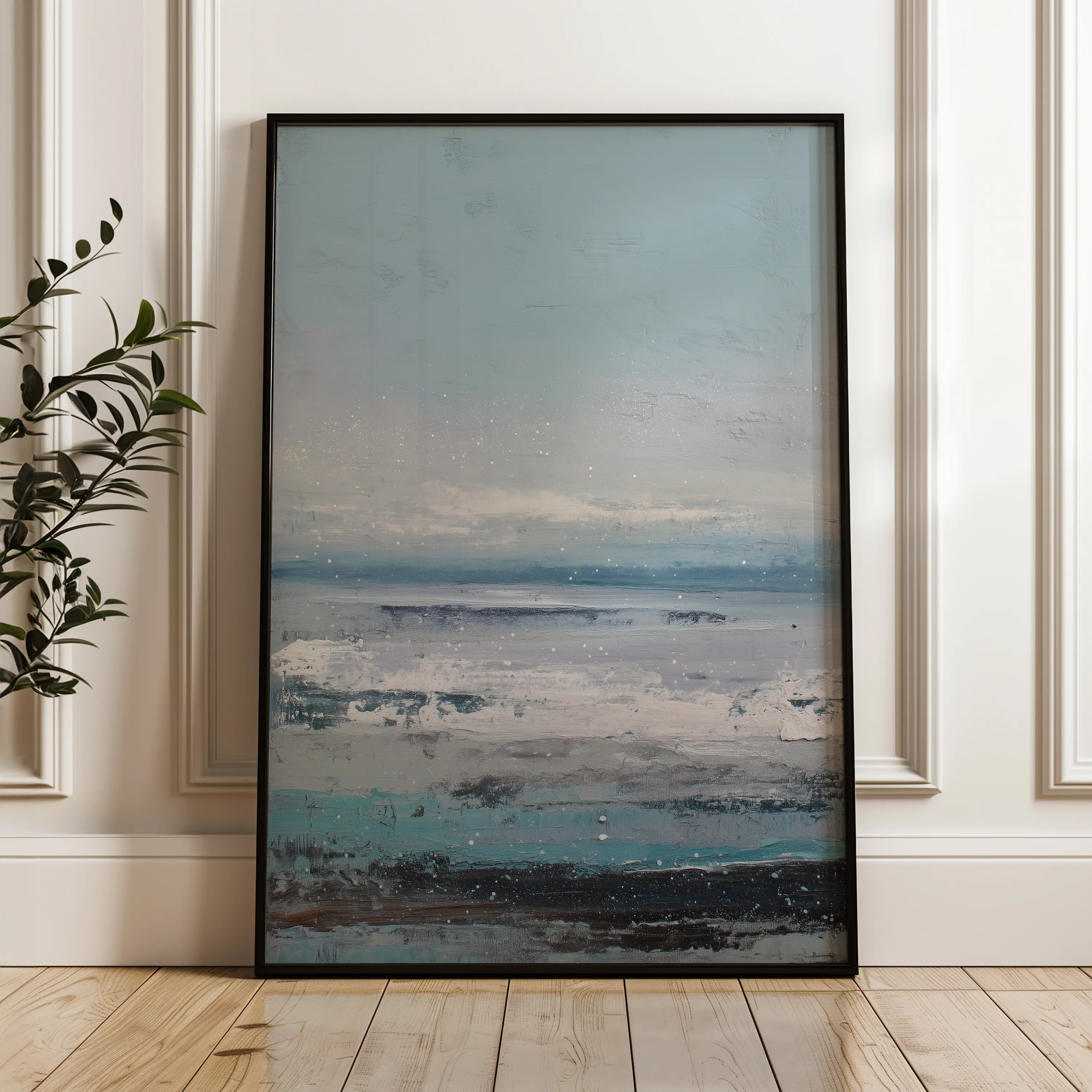 Abstract 1887 Canvas Art 18" x 24" / 45 x 60 cm / Black