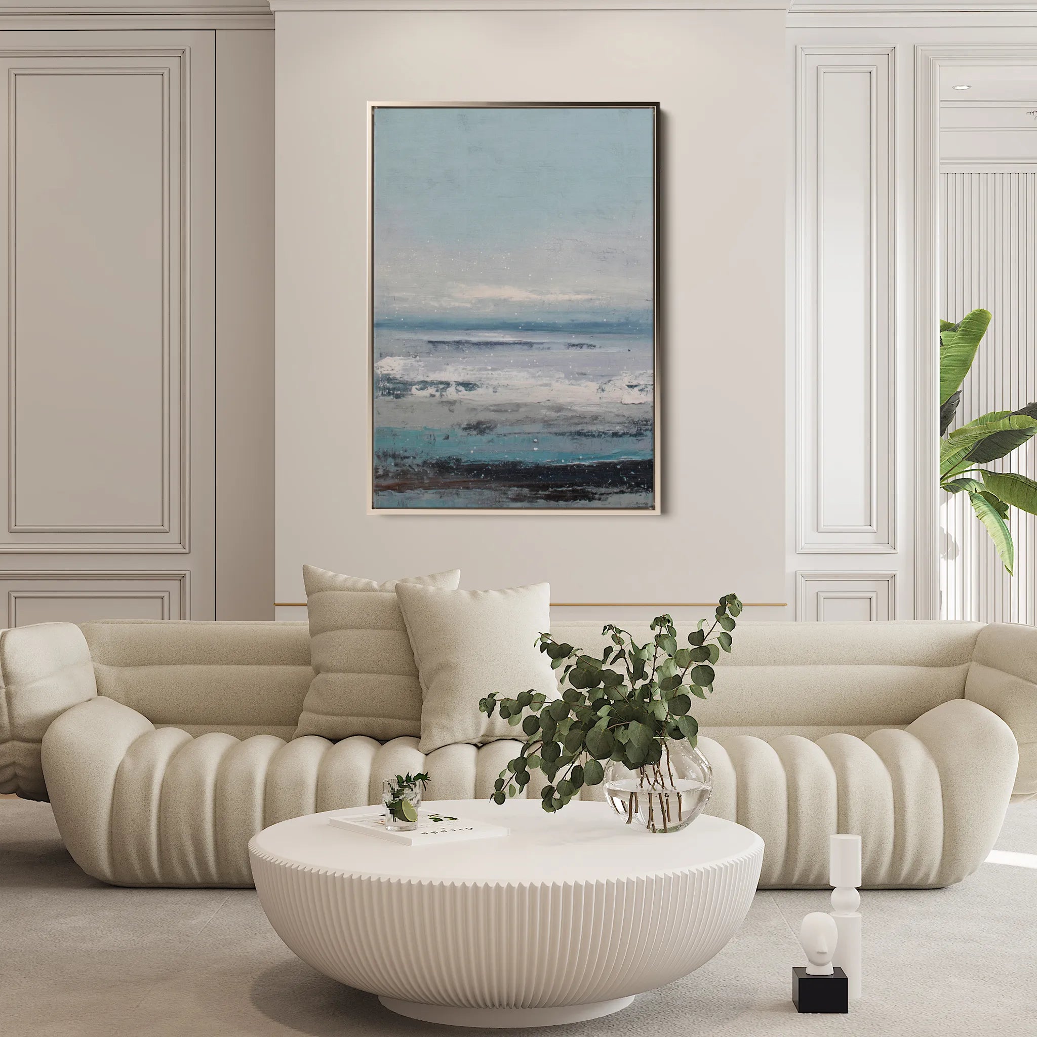 Abstract 1887 Canvas Art 18" x 24" / 45 x 60 cm / Black