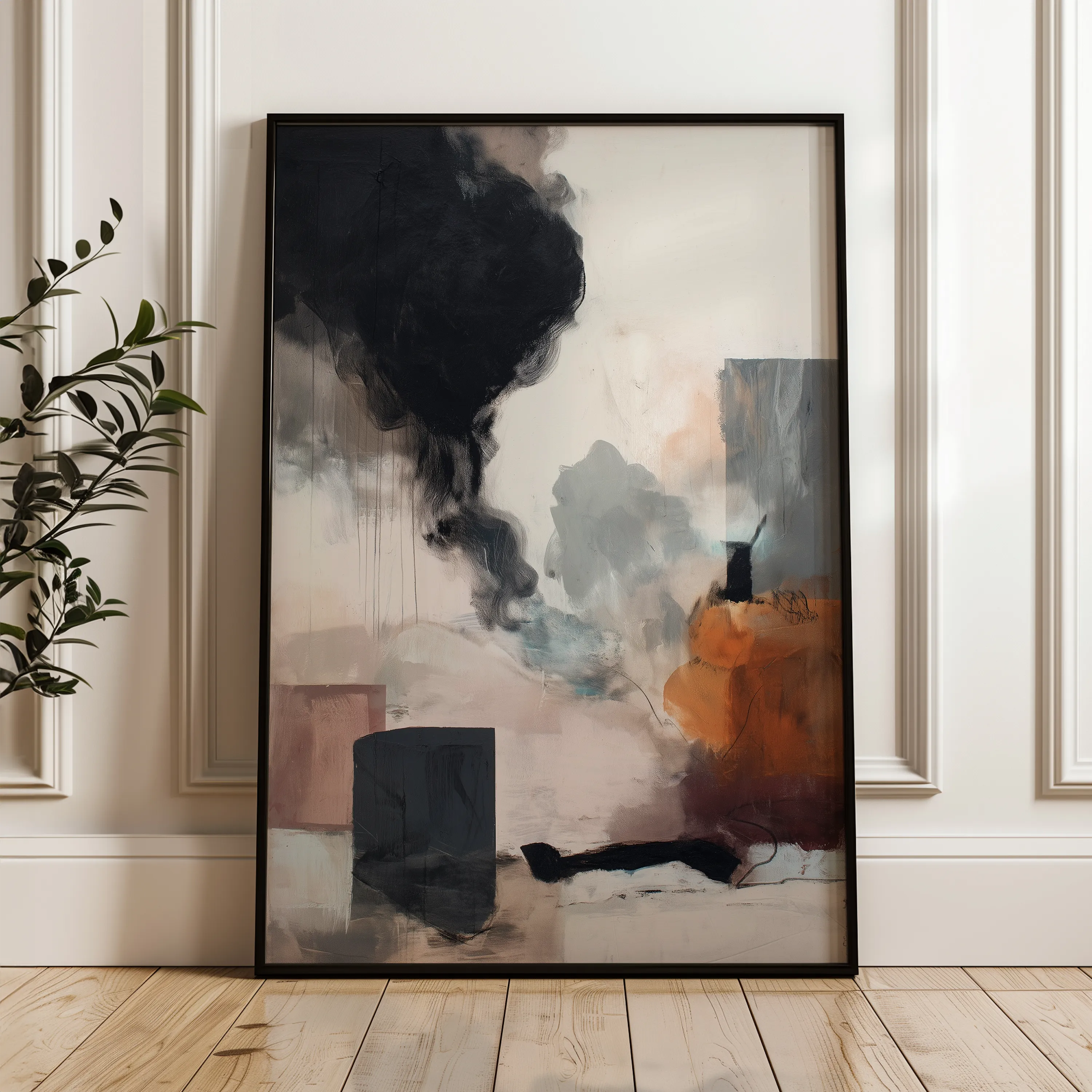 Abstract 1888 Canvas Art 18" x 24" / 45 x 60 cm / Black