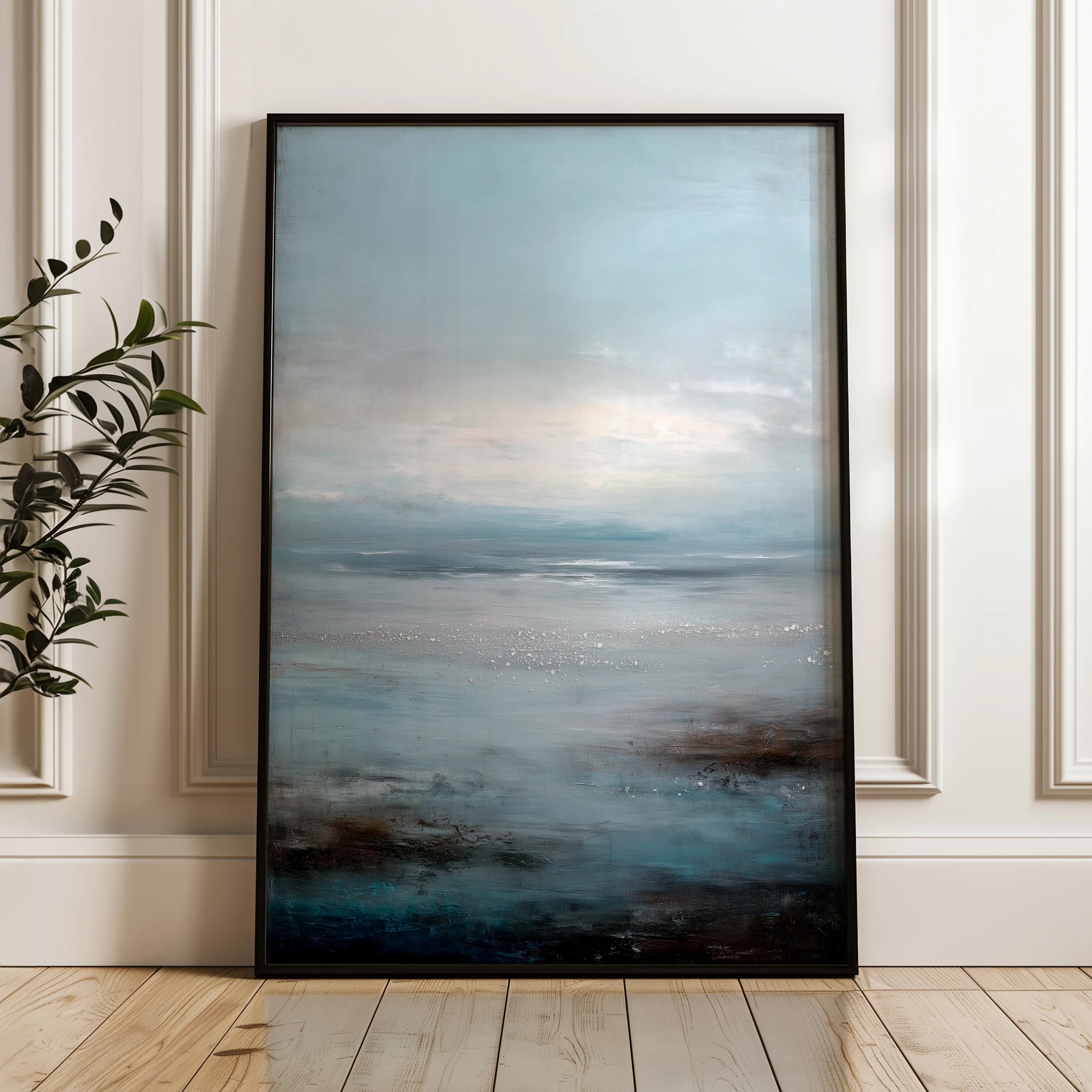 Abstract 1889 Canvas Art 18" x 24" / 45 x 60 cm / Black