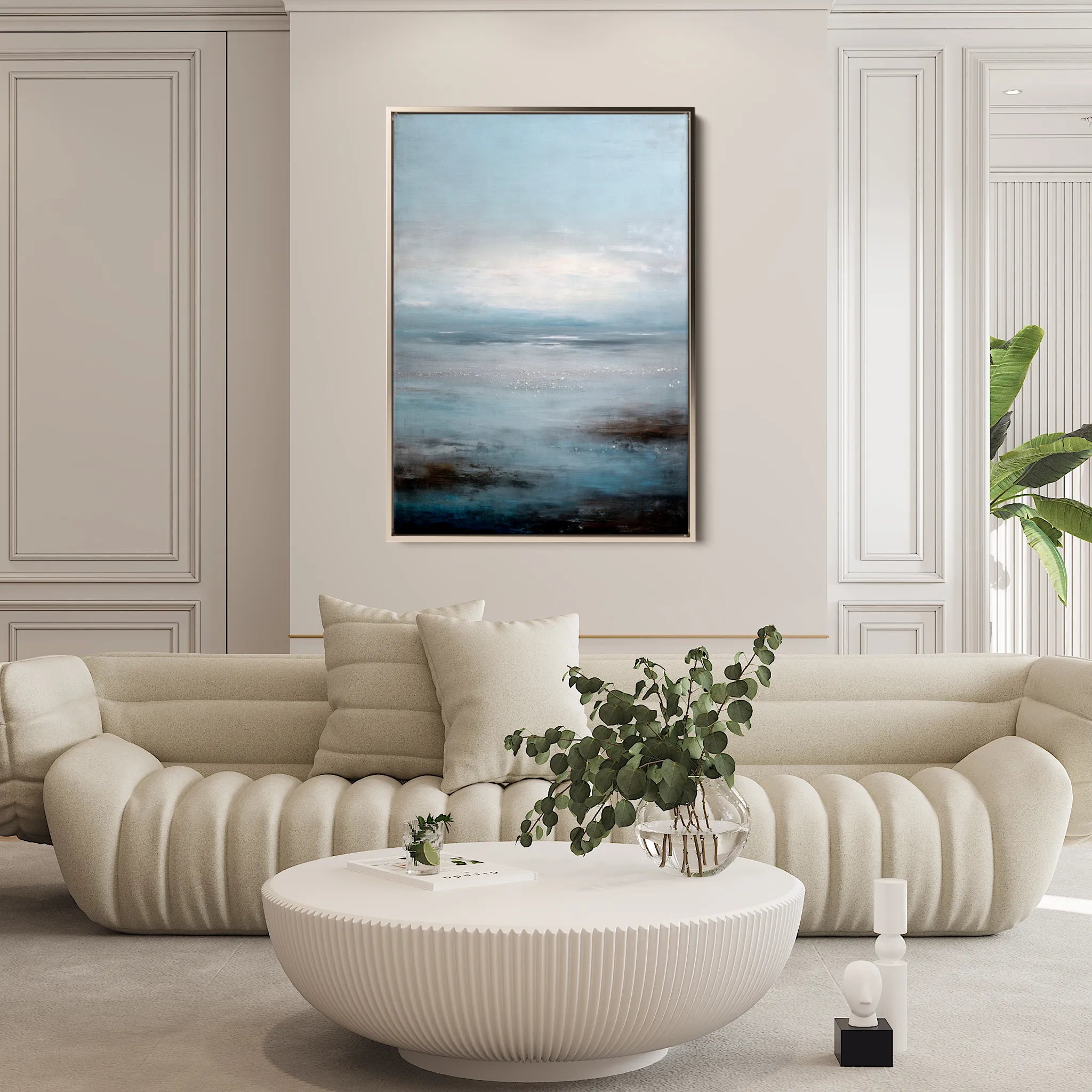 Abstract 1889 Canvas Art 18" x 24" / 45 x 60 cm / Black