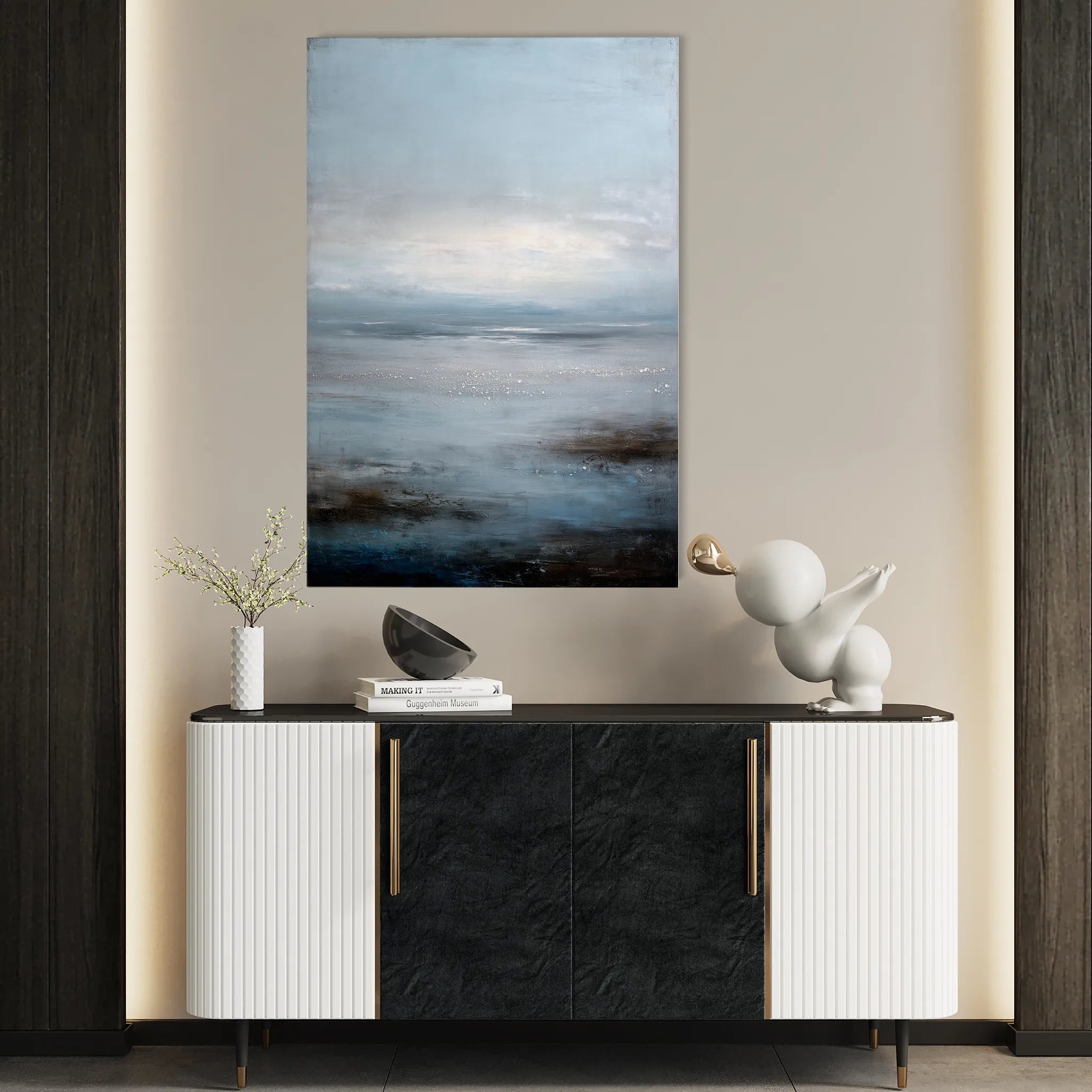 Abstract 1889 Canvas Art 18" x 24" / 45 x 60 cm / Black