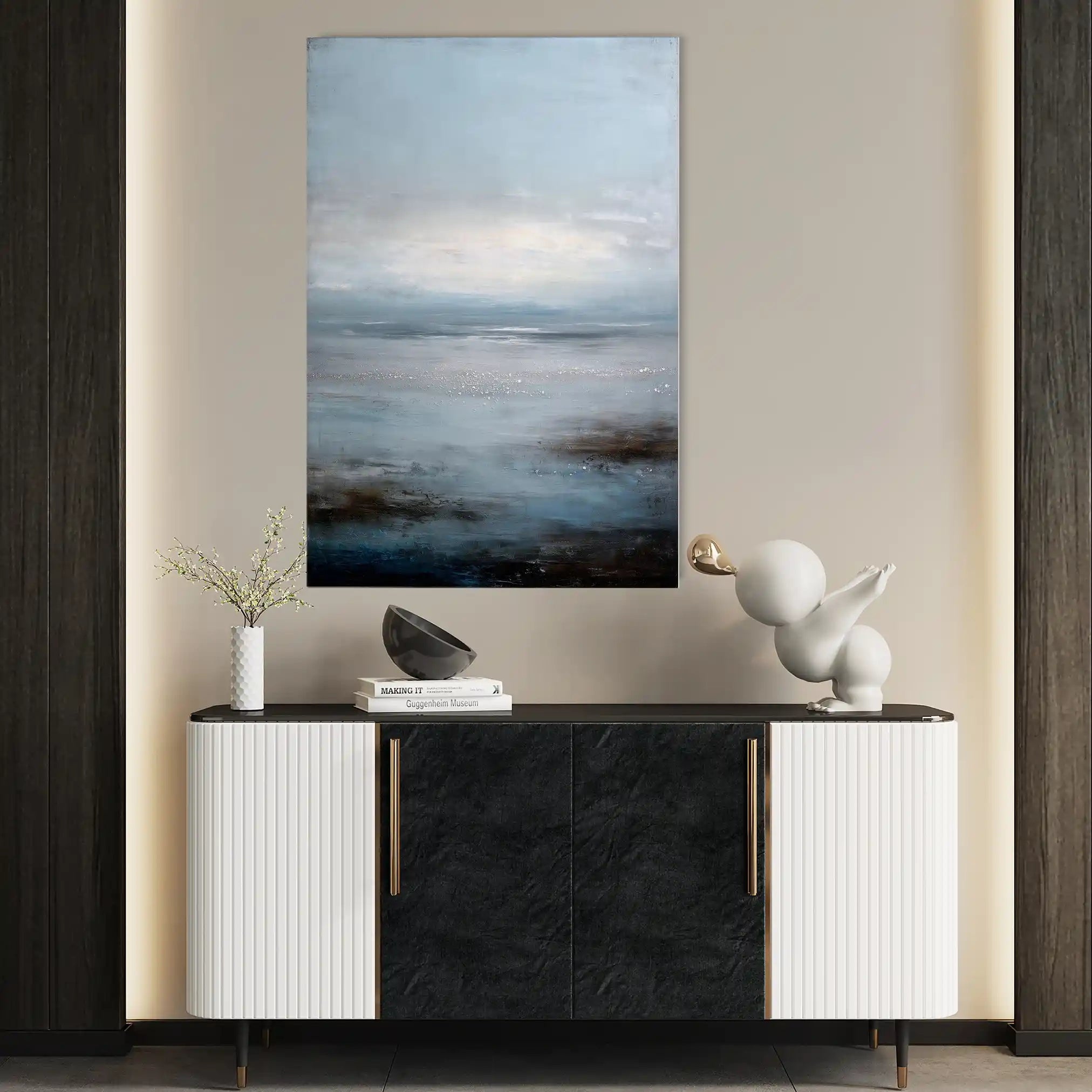 Abstract 1889 Canvas Art 60 x 40 cm / Black