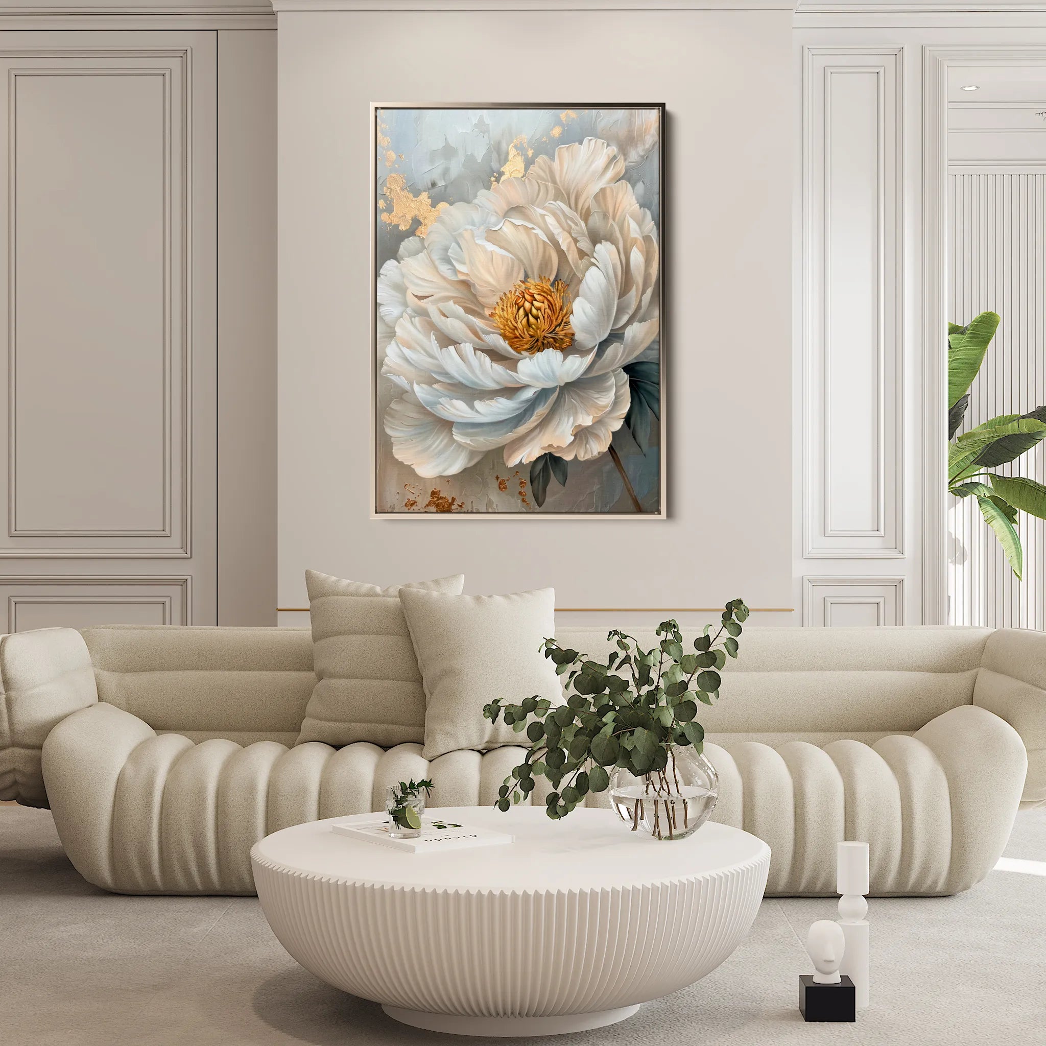 Floral 189 Canvas Art 18" x 24" / 45 x 60 cm / Black