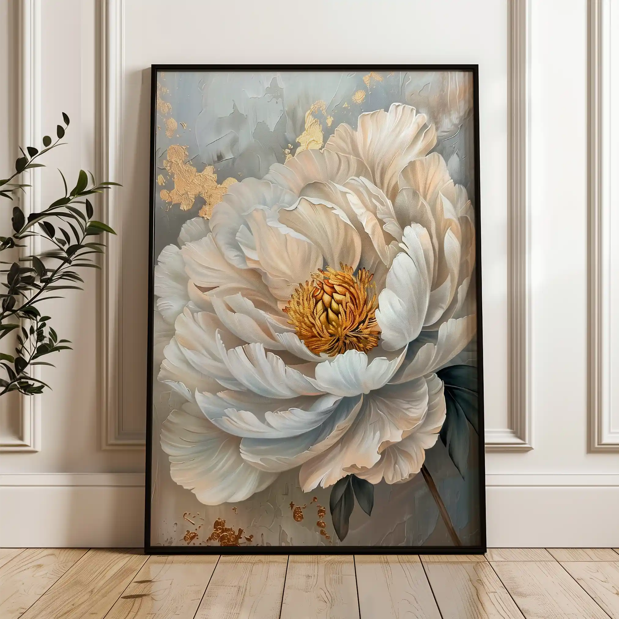 Floral 189 Canvas Art 60 x 40 cm / Black