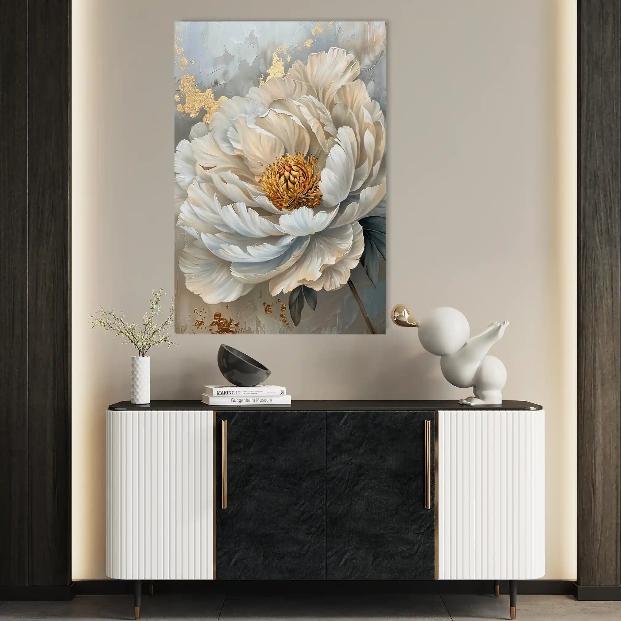 Floral 189 Canvas Art 60 x 40 cm / Black