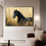 Horses 189 Canvas Art 18" x 24" / 45 x 60 cm / Black
