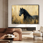 Horses 189 Canvas Art 18" x 24" / 45 x 60 cm / Black