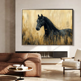 Horses 189 Canvas Art 18" x 24" / 45 x 60 cm / Black