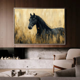 Horses 189 Canvas Art 18" x 24" / 45 x 60 cm / Black