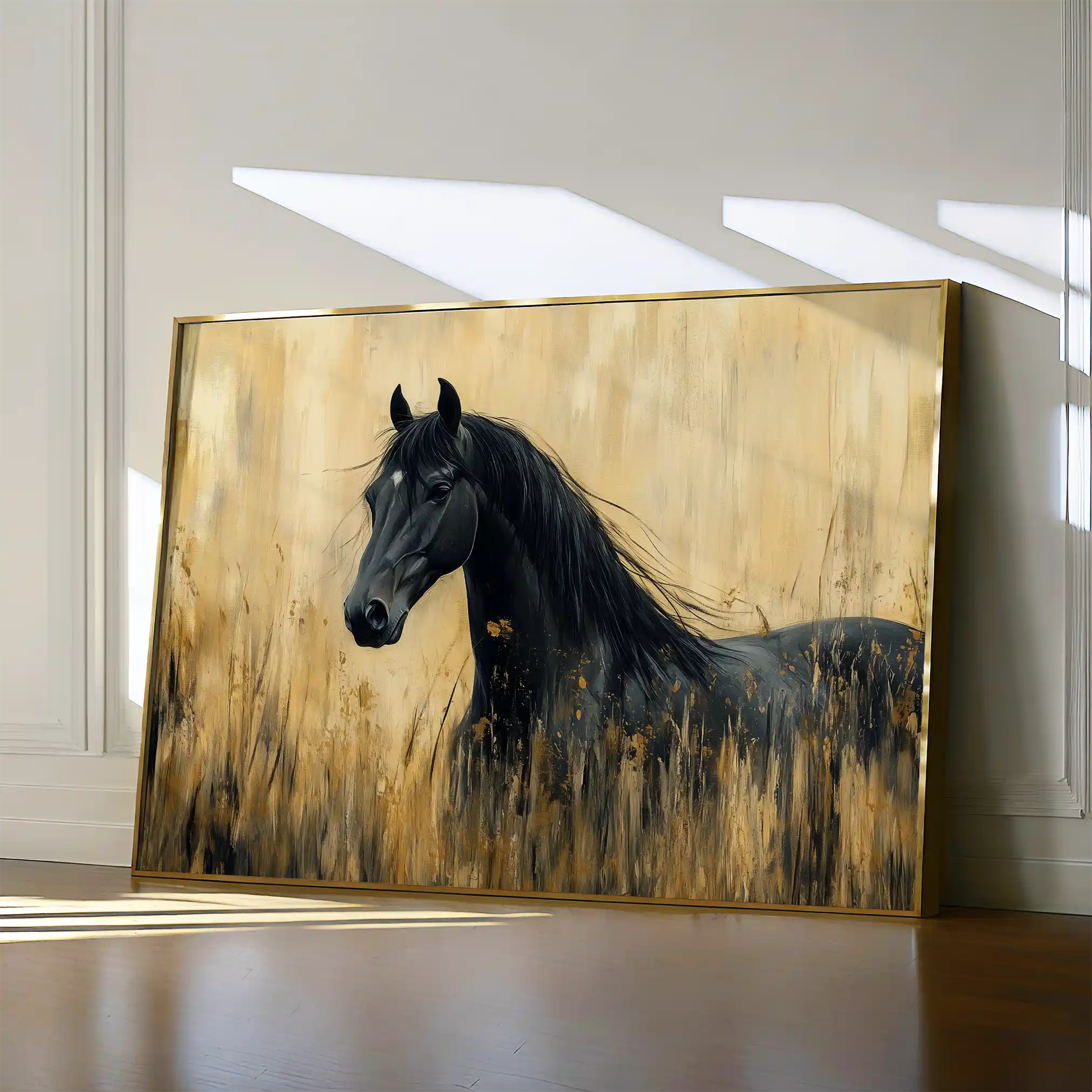 Horses 189 Canvas Art 60 x 40 cm / Black