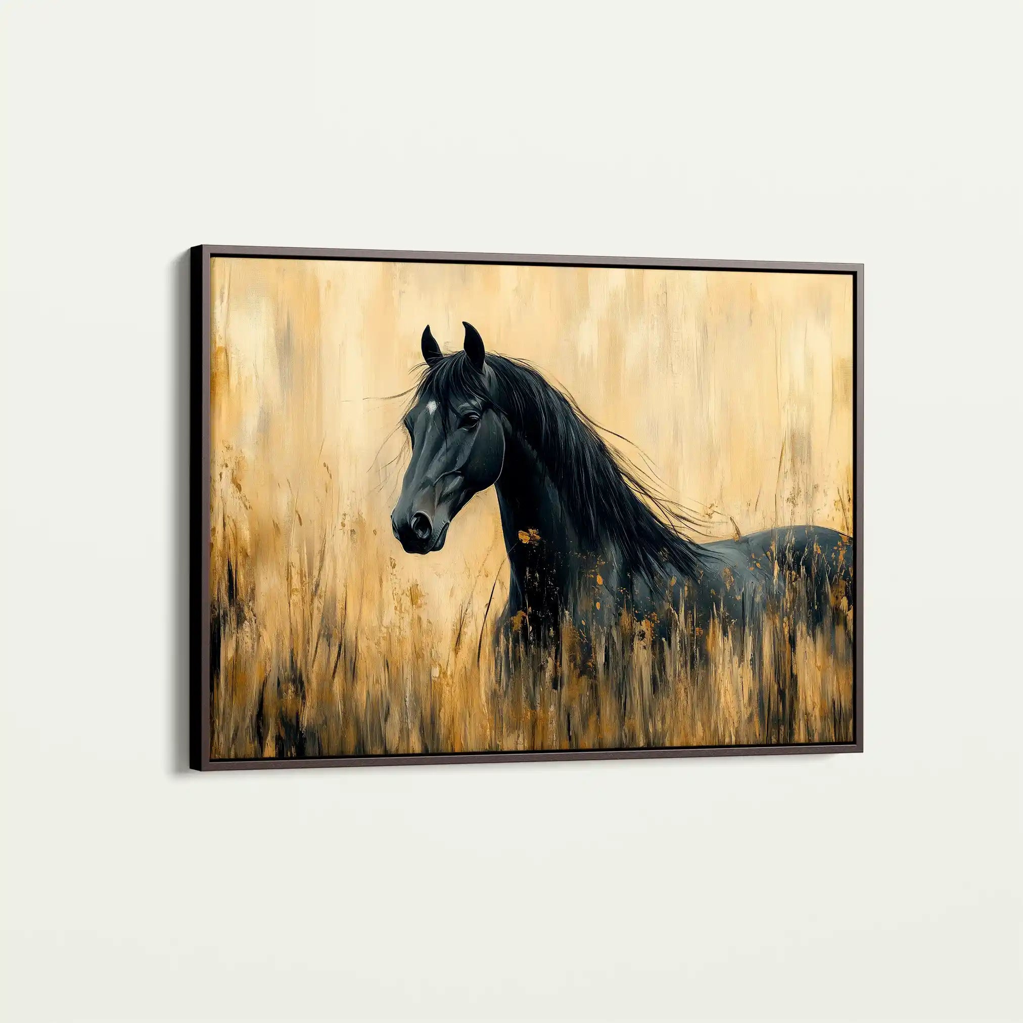 Horses 189 Canvas Art 60 x 40 cm / Black