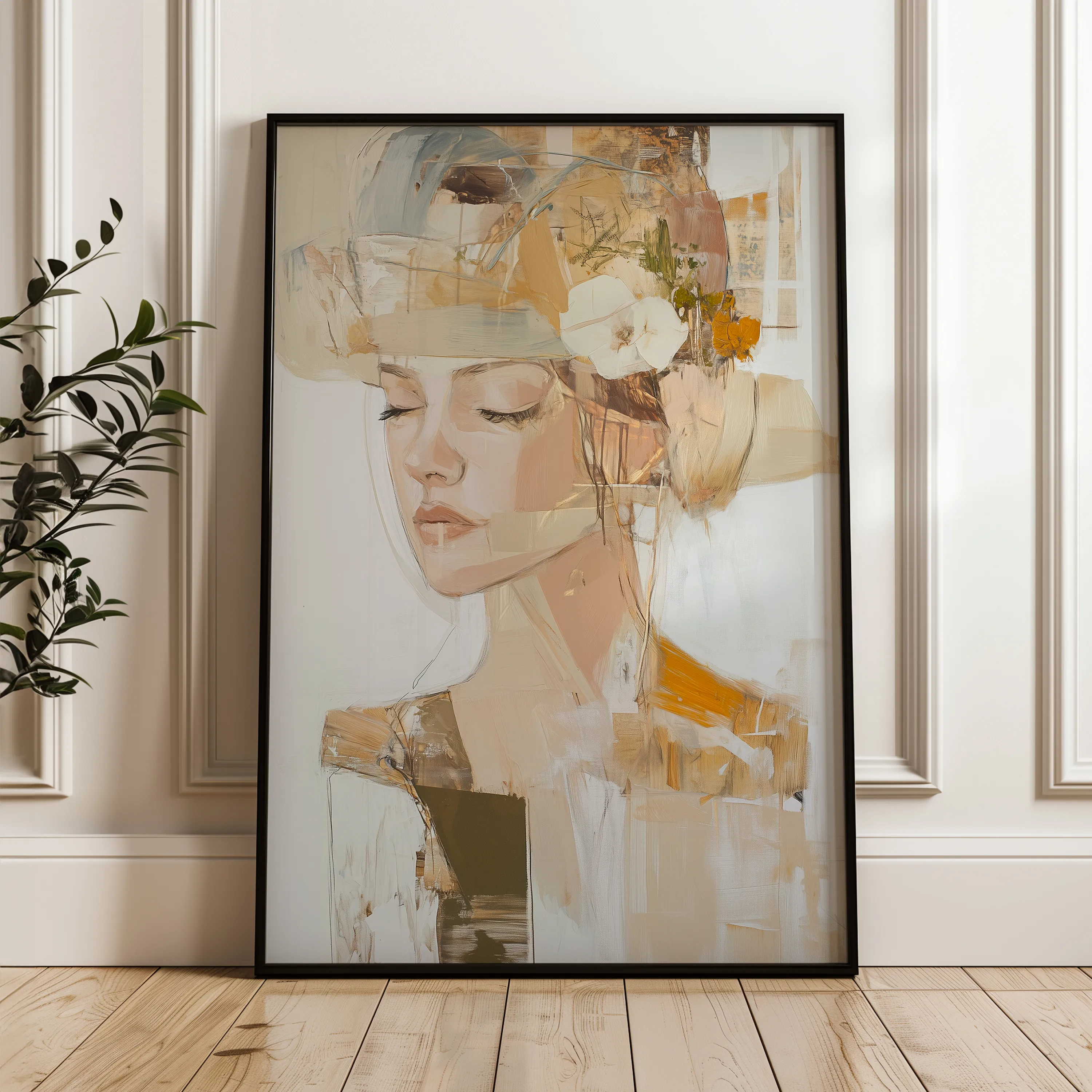 Portrait 189 Canvas Art 18" x 24" / 45 x 60 cm / Black