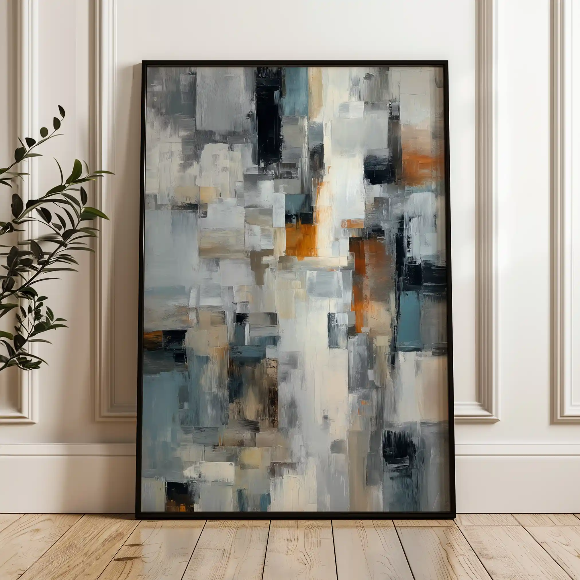 Abstract 1890 Canvas Art 18" x 24" / 45 x 60 cm / Black