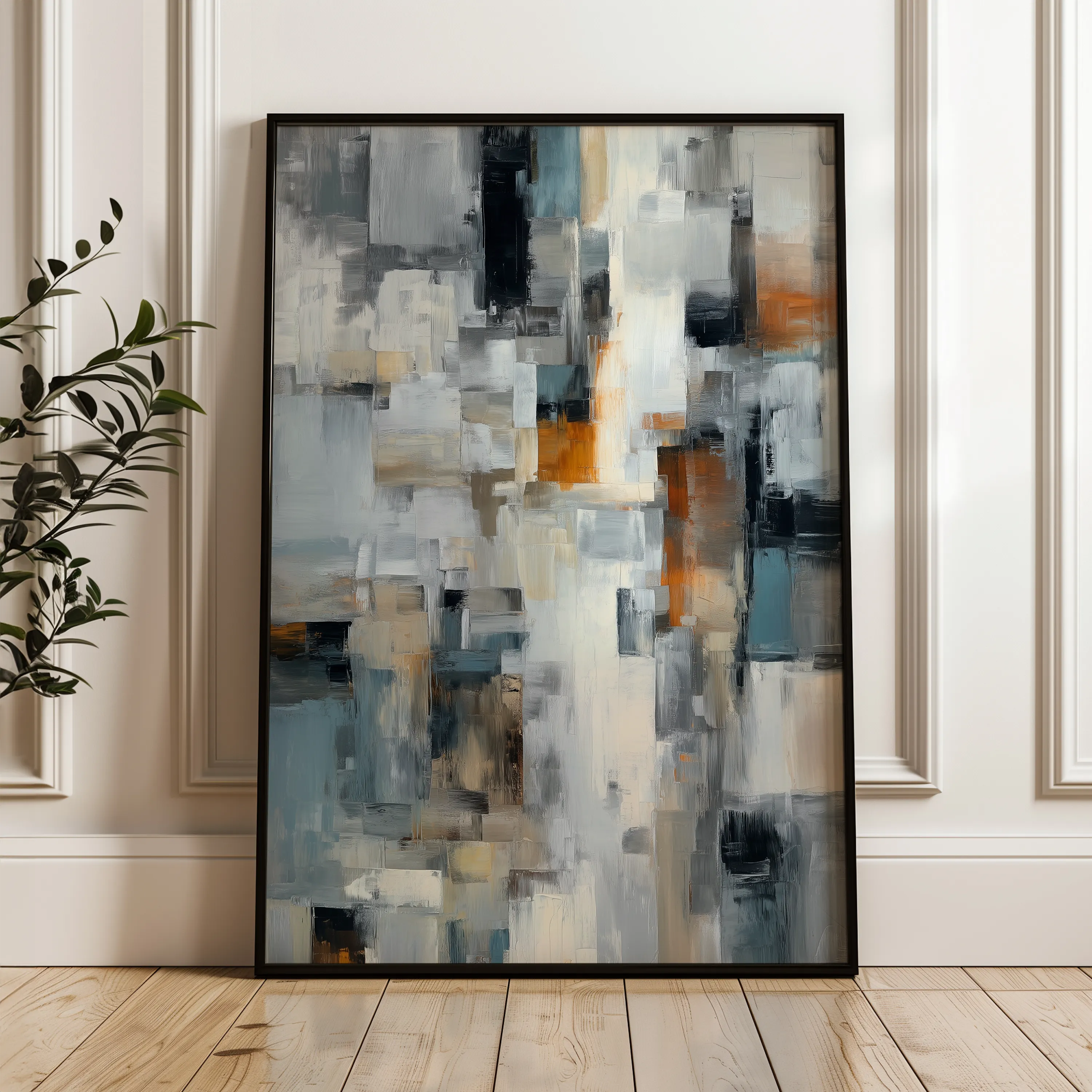 Abstract 1890 Canvas Art 18" x 24" / 45 x 60 cm / Black