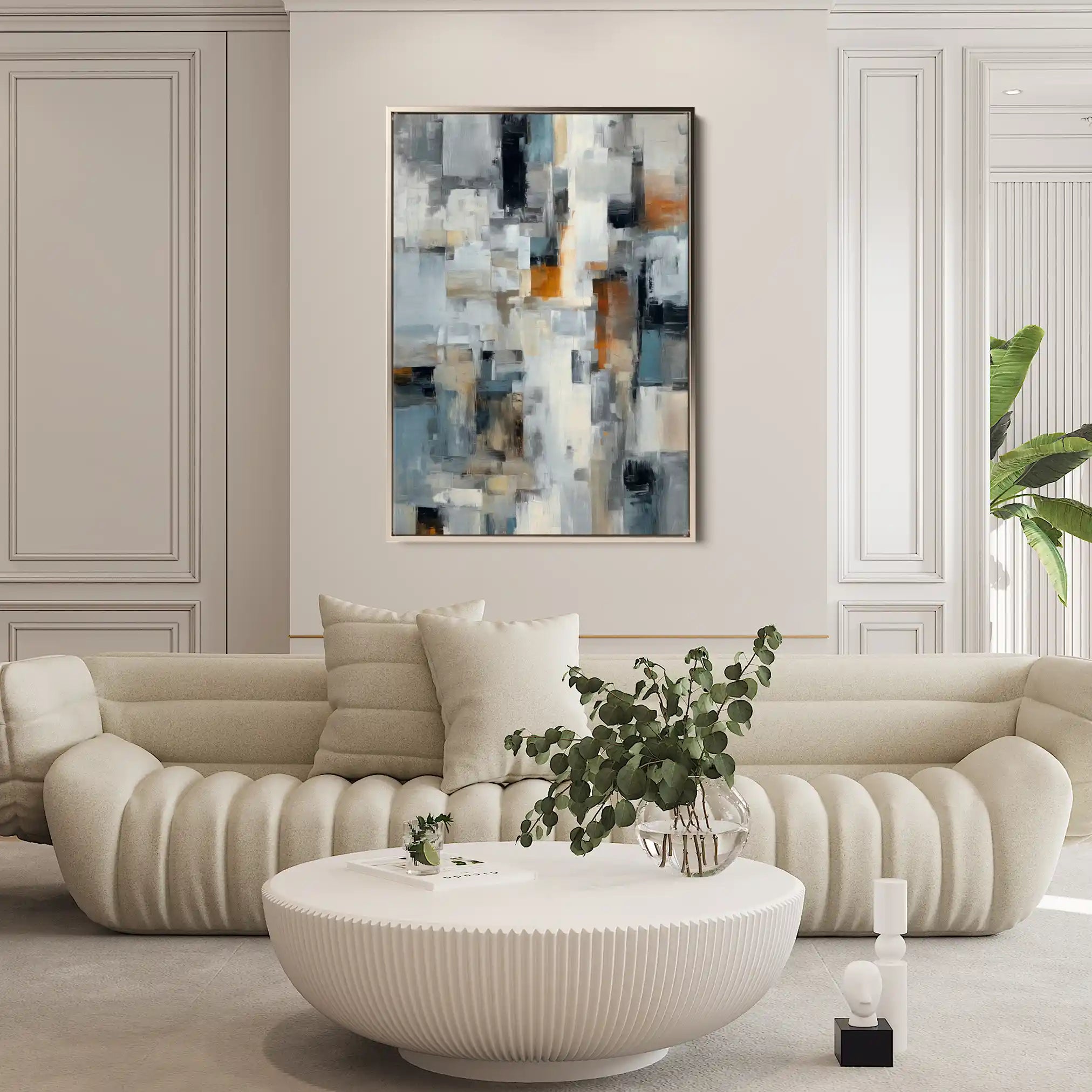 Abstract 1890 Canvas Art 18" x 24" / 45 x 60 cm / Black