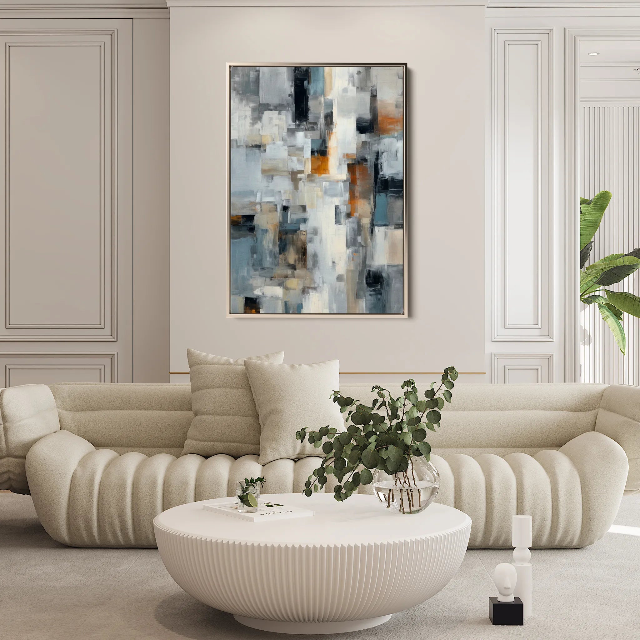 Abstract 1890 Canvas Art 18" x 24" / 45 x 60 cm / Black