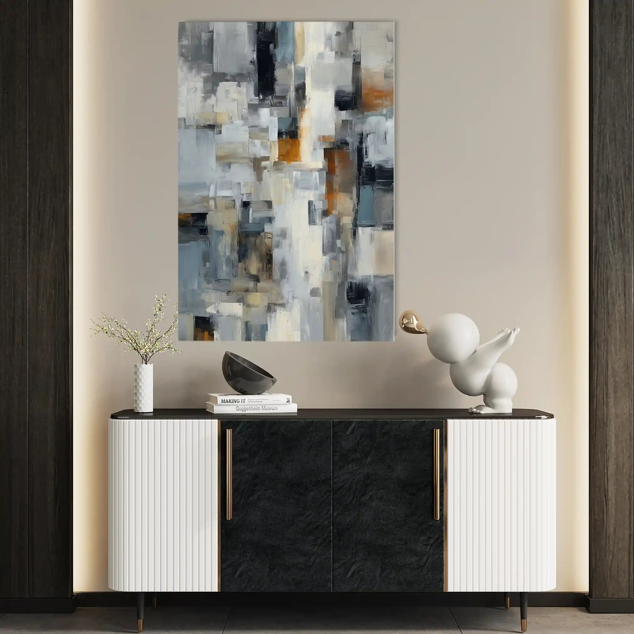 Abstract 1890 Canvas Art 18" x 24" / 45 x 60 cm / Black