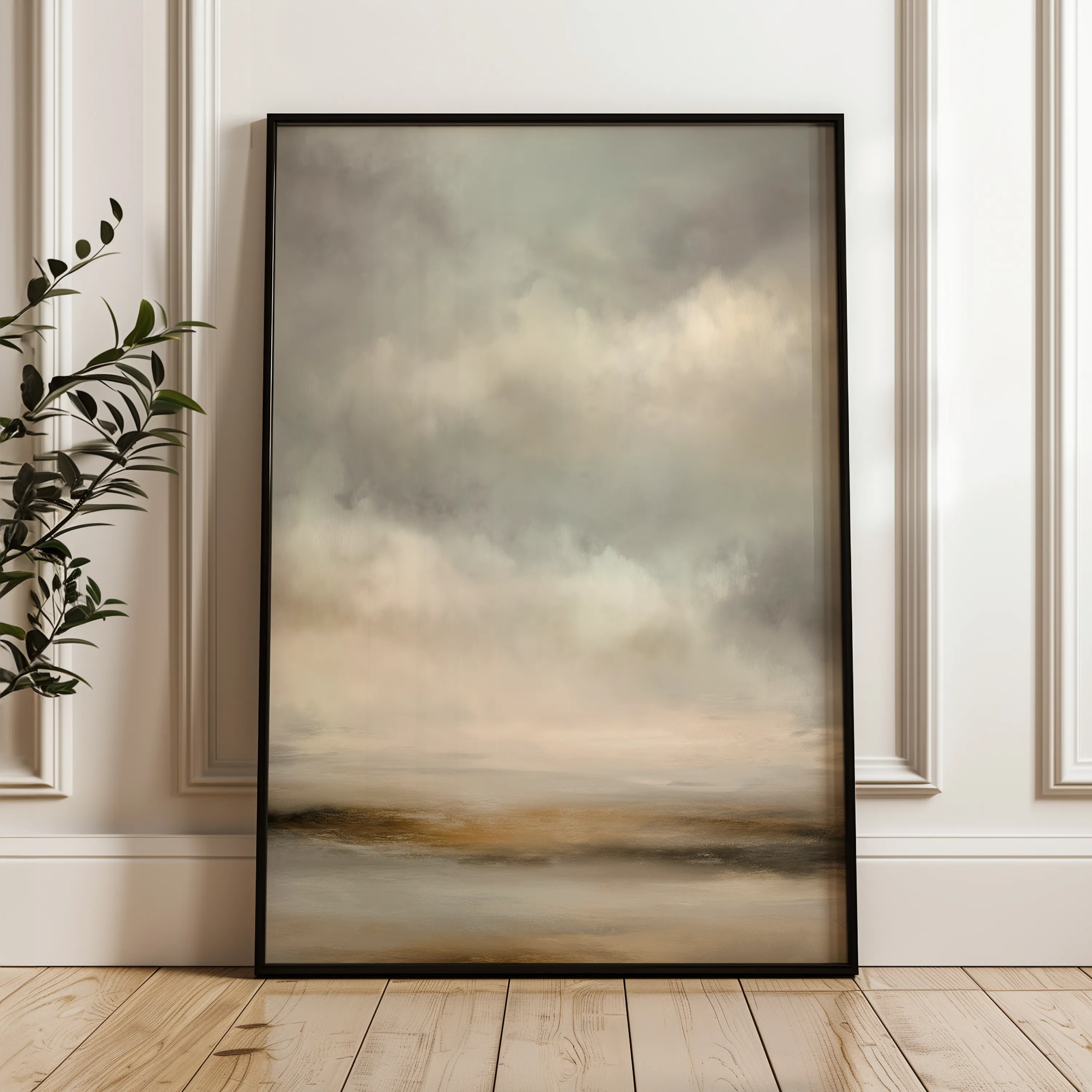Abstract 1891 Canvas Art 18" x 24" / 45 x 60 cm / Black