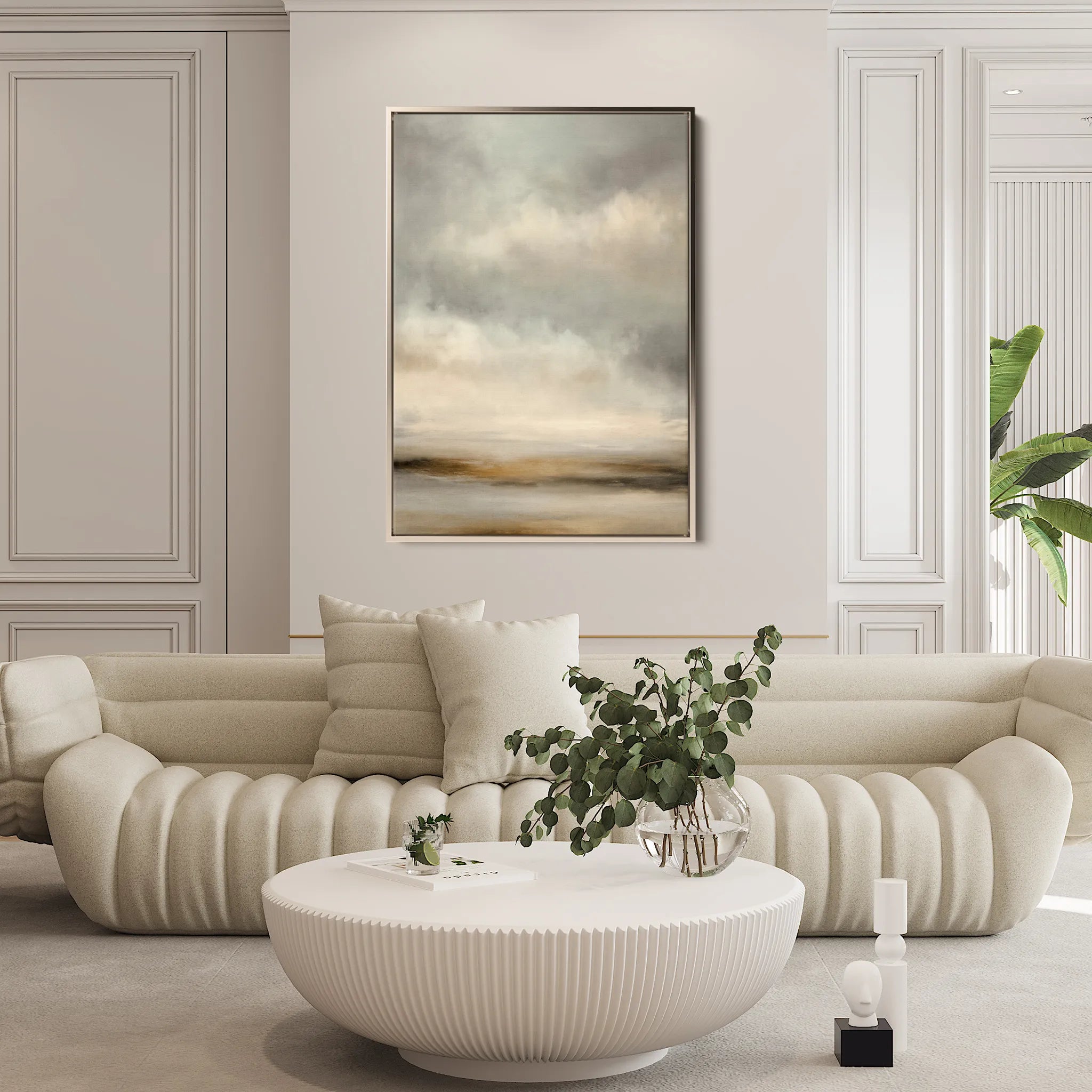 Abstract 1891 Canvas Art 18" x 24" / 45 x 60 cm / Black