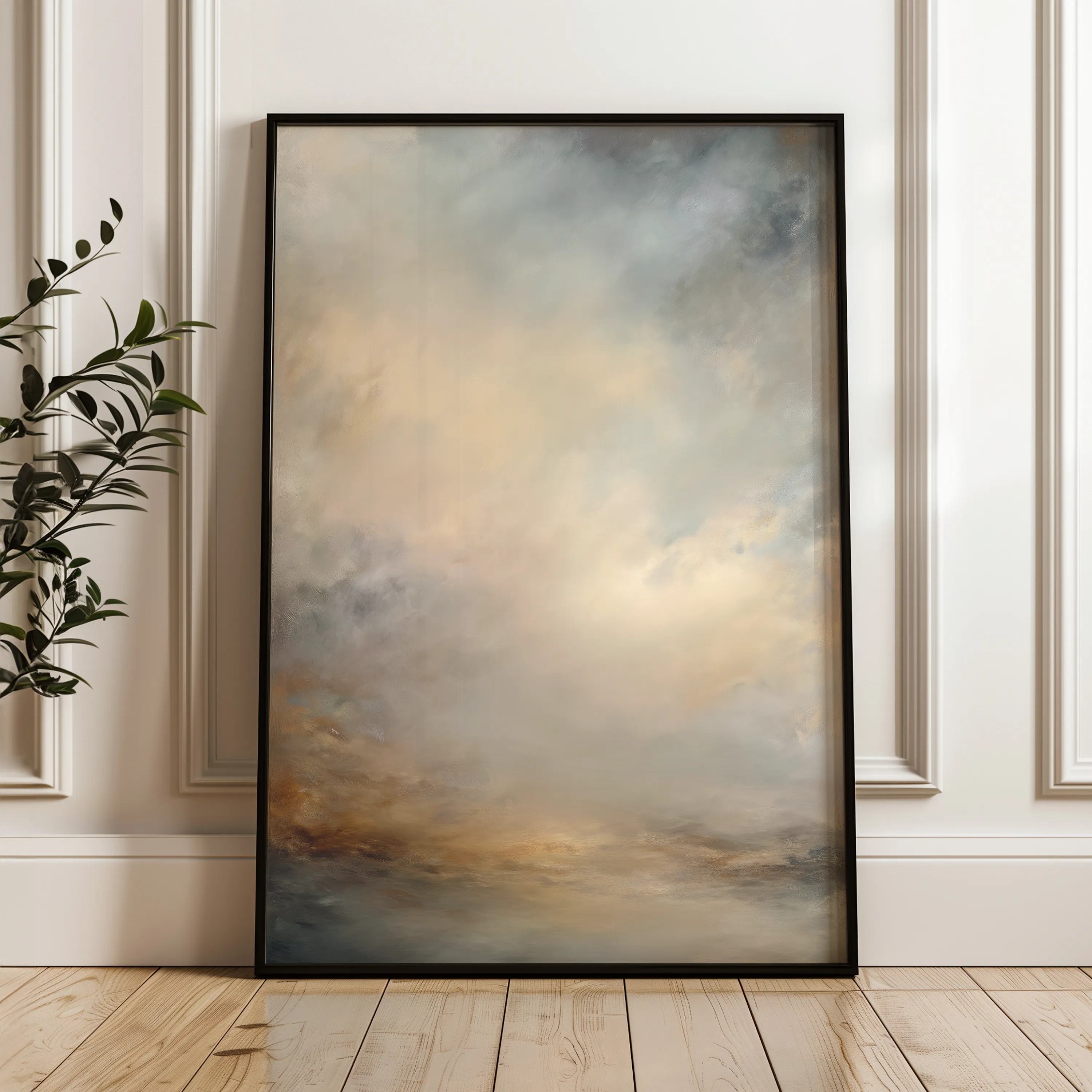 Abstract 1892 Canvas Art 18" x 24" / 45 x 60 cm / Black