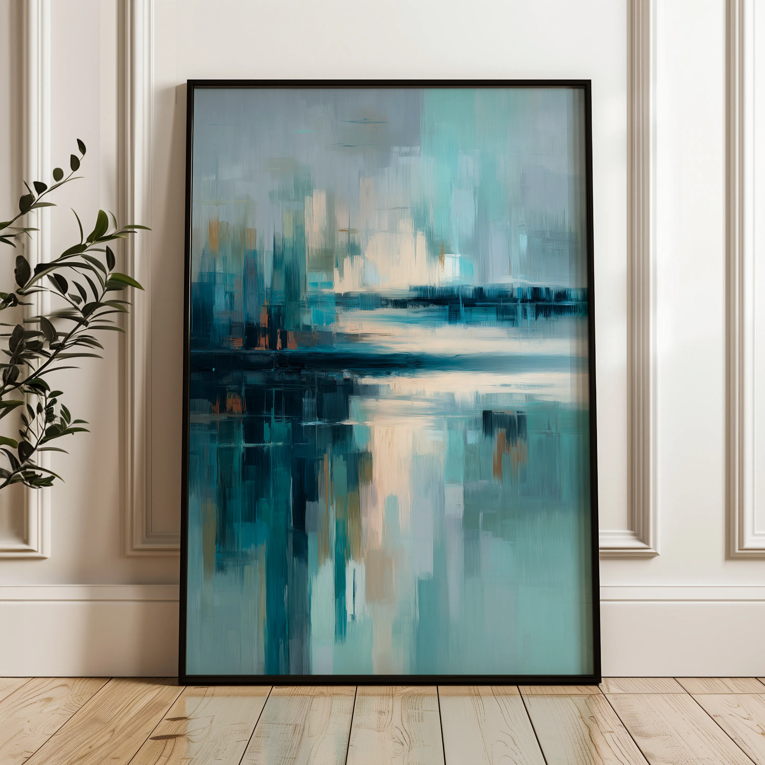 Abstract 1895 Canvas Art 18" x 24" / 45 x 60 cm / Black