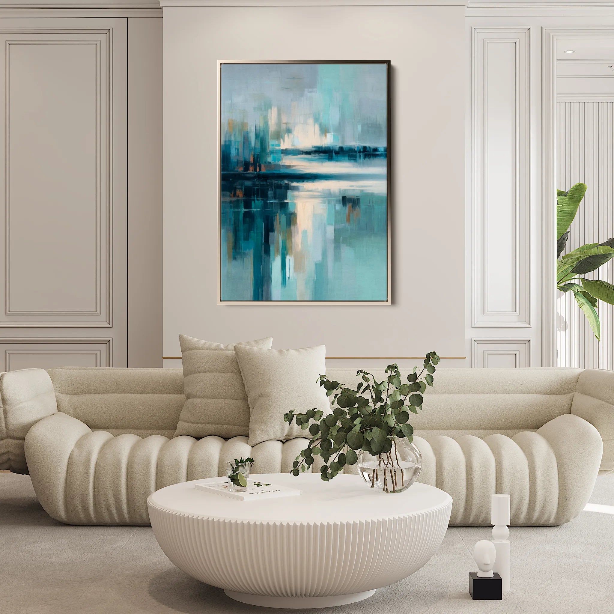 Abstract 1895 Canvas Art 18" x 24" / 45 x 60 cm / Black