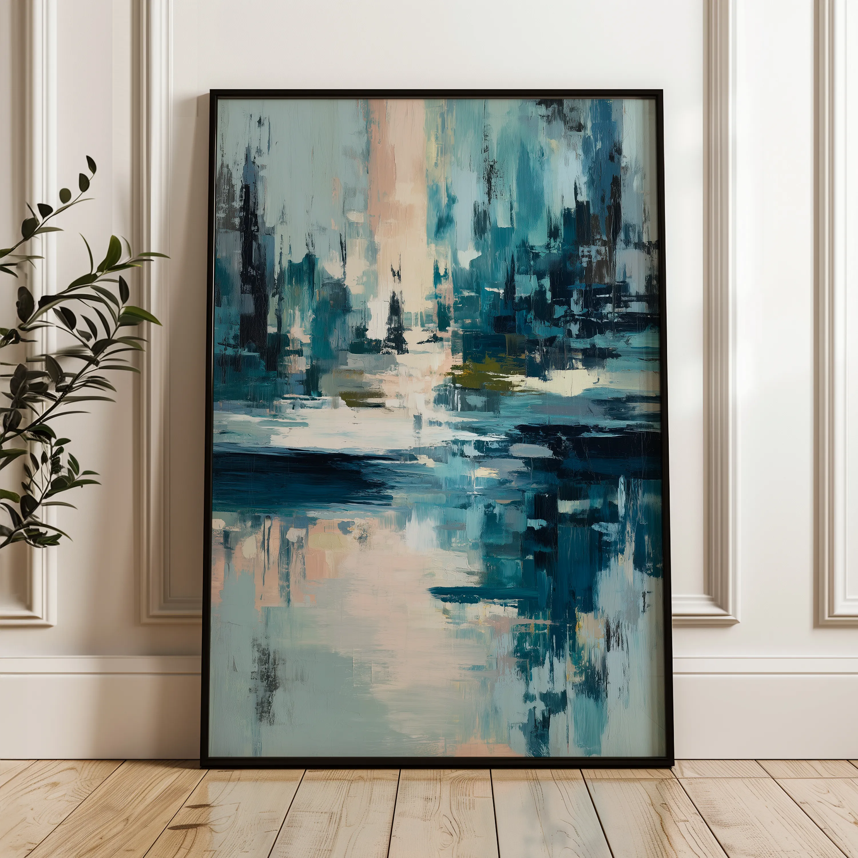 Abstract 1896 Canvas Art 18" x 24" / 45 x 60 cm / Black