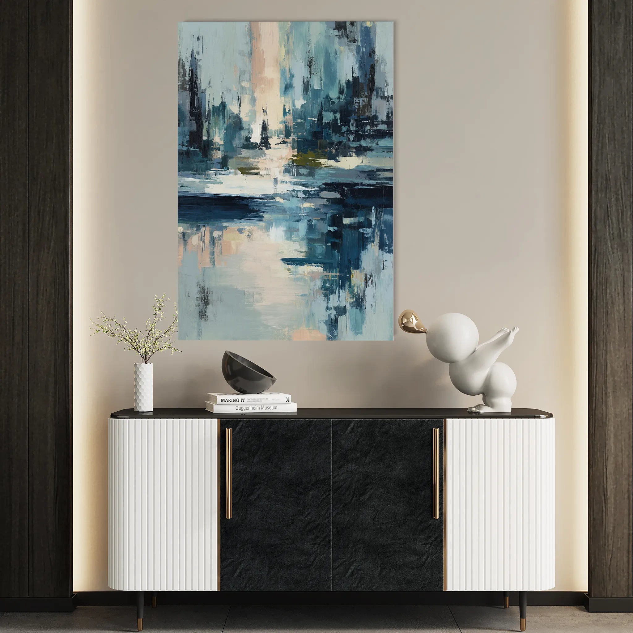 Abstract 1896 Canvas Art 18" x 24" / 45 x 60 cm / Black