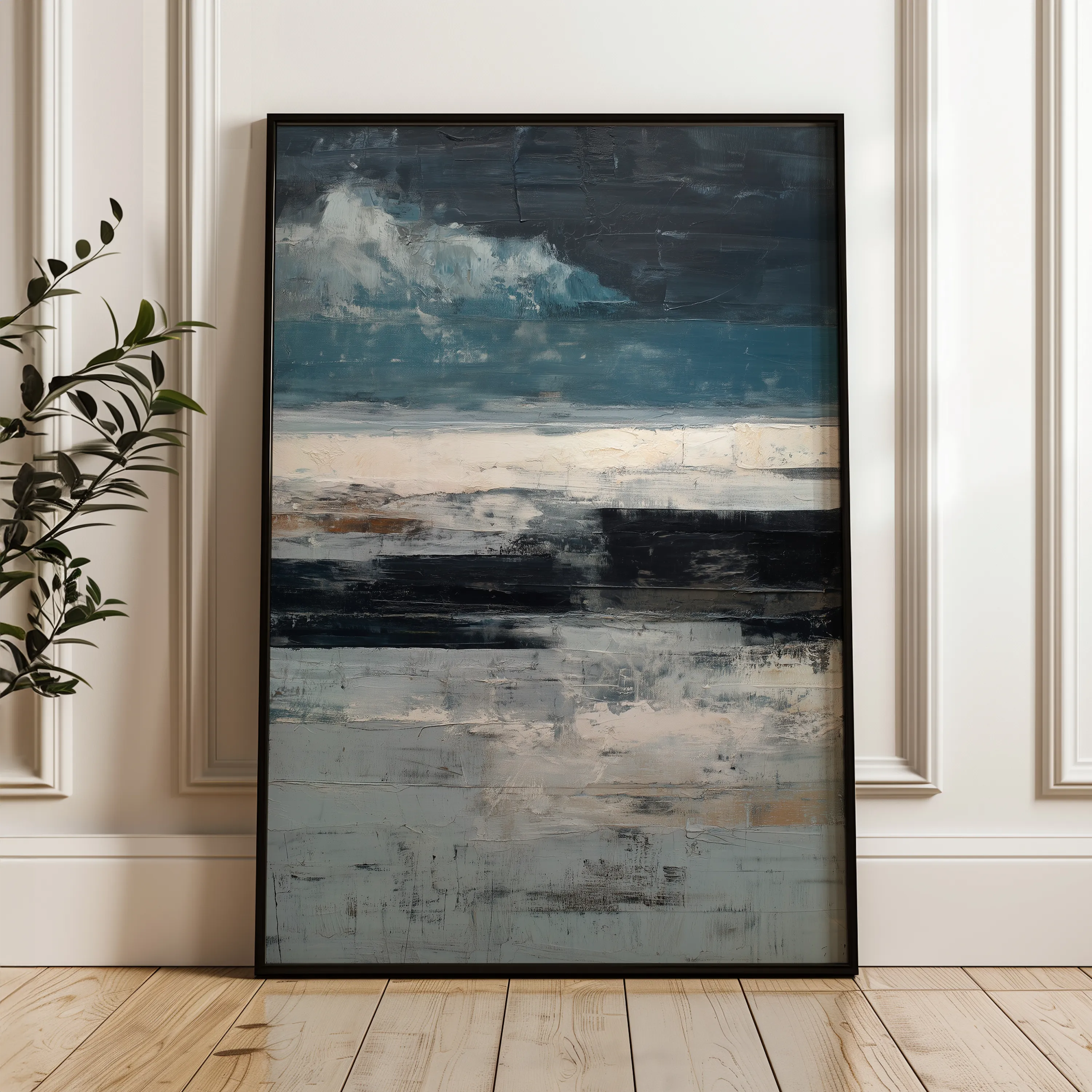 Abstract 1897 Canvas Art 18" x 24" / 45 x 60 cm / Black