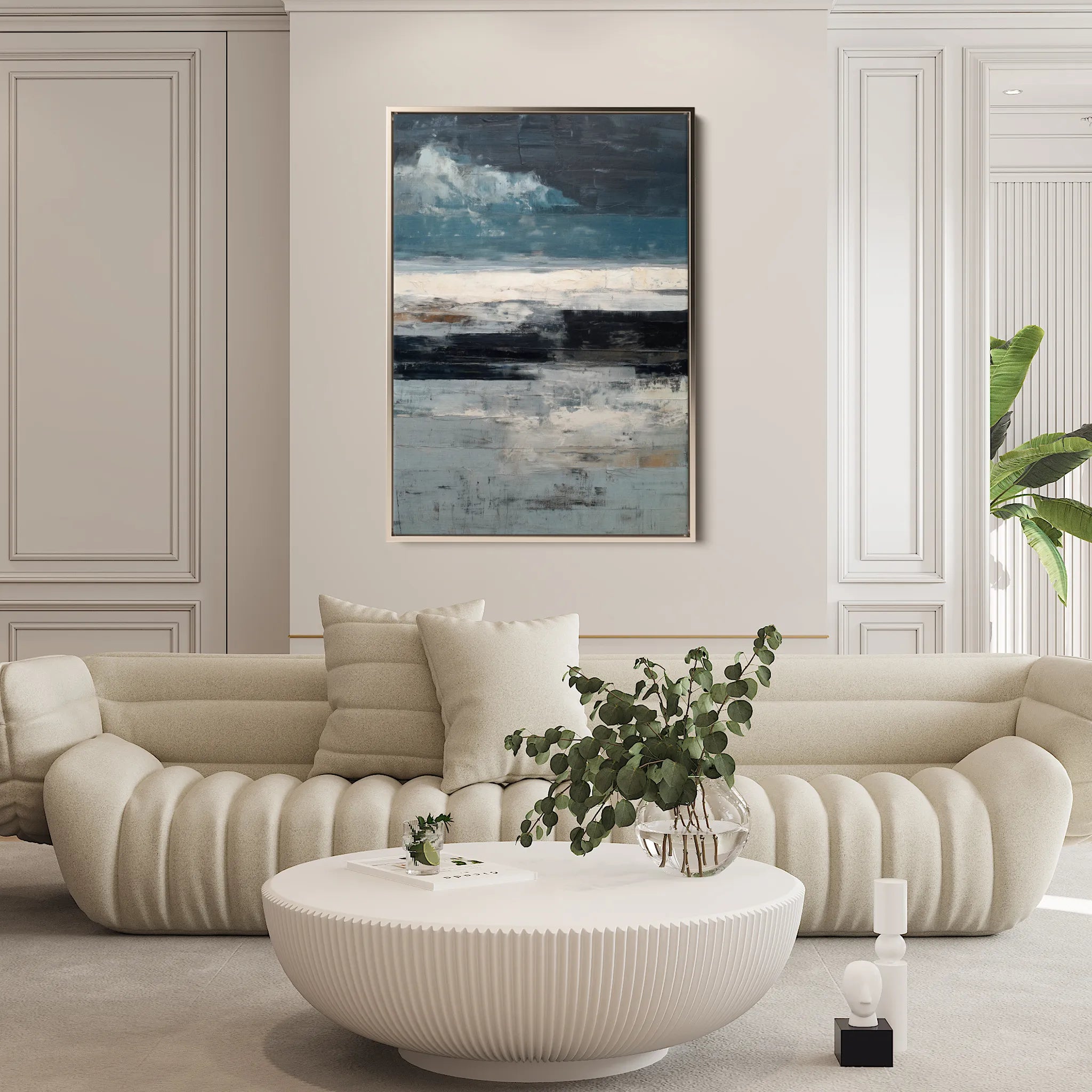 Abstract 1897 Canvas Art 18" x 24" / 45 x 60 cm / Black