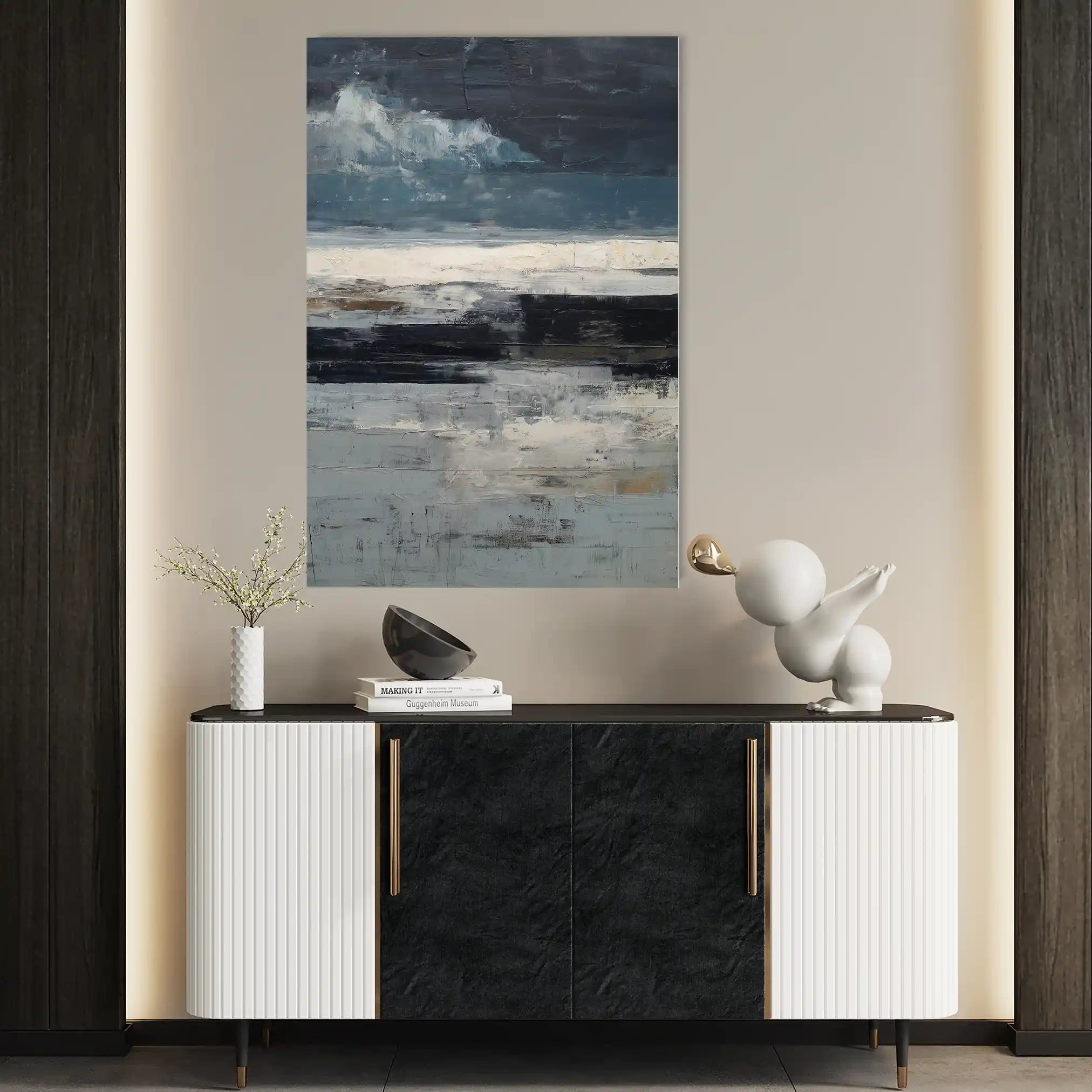 Abstract 1897 Canvas Art 60 x 40 cm / Black