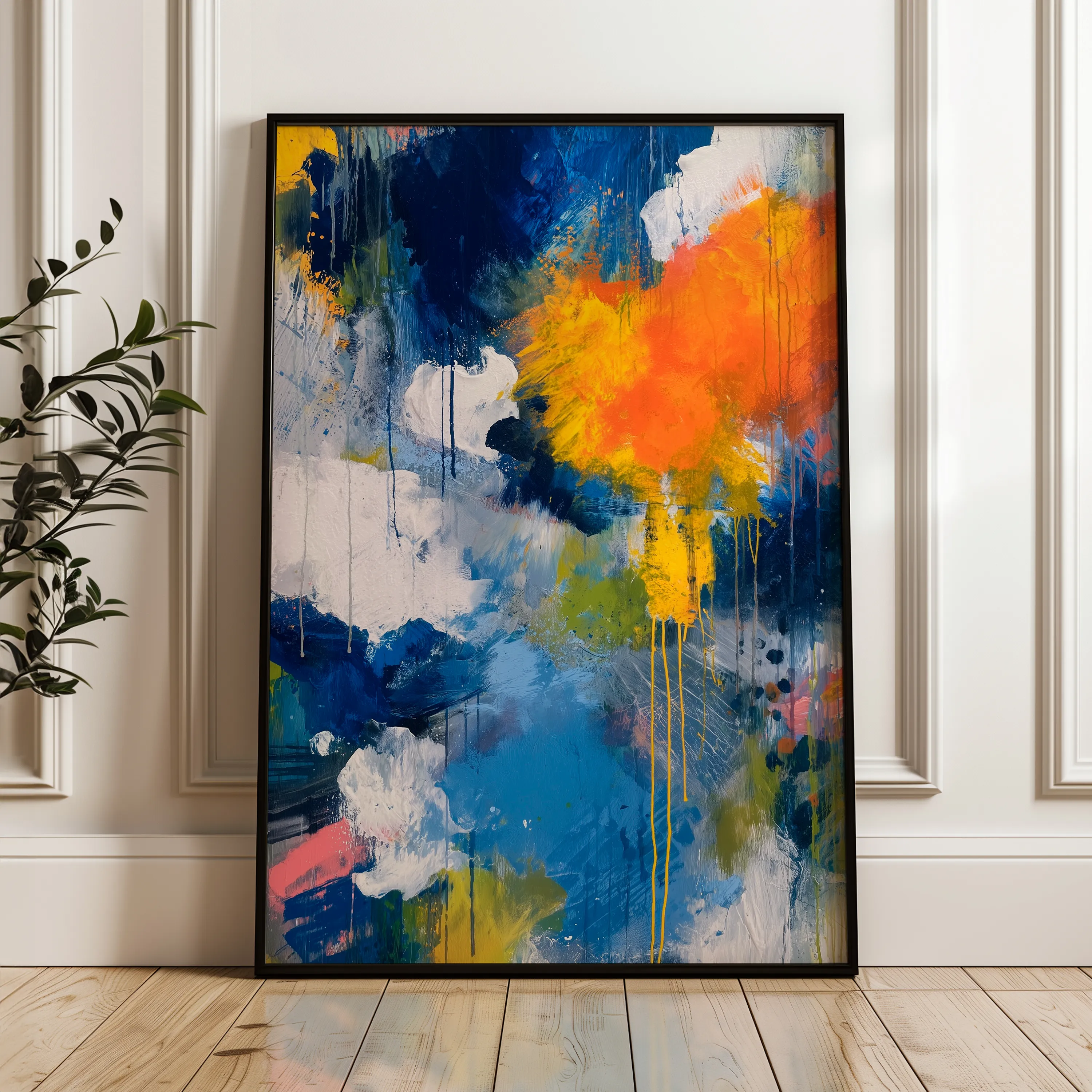 Abstract 1898 Canvas Art 18" x 24" / 45 x 60 cm / Black