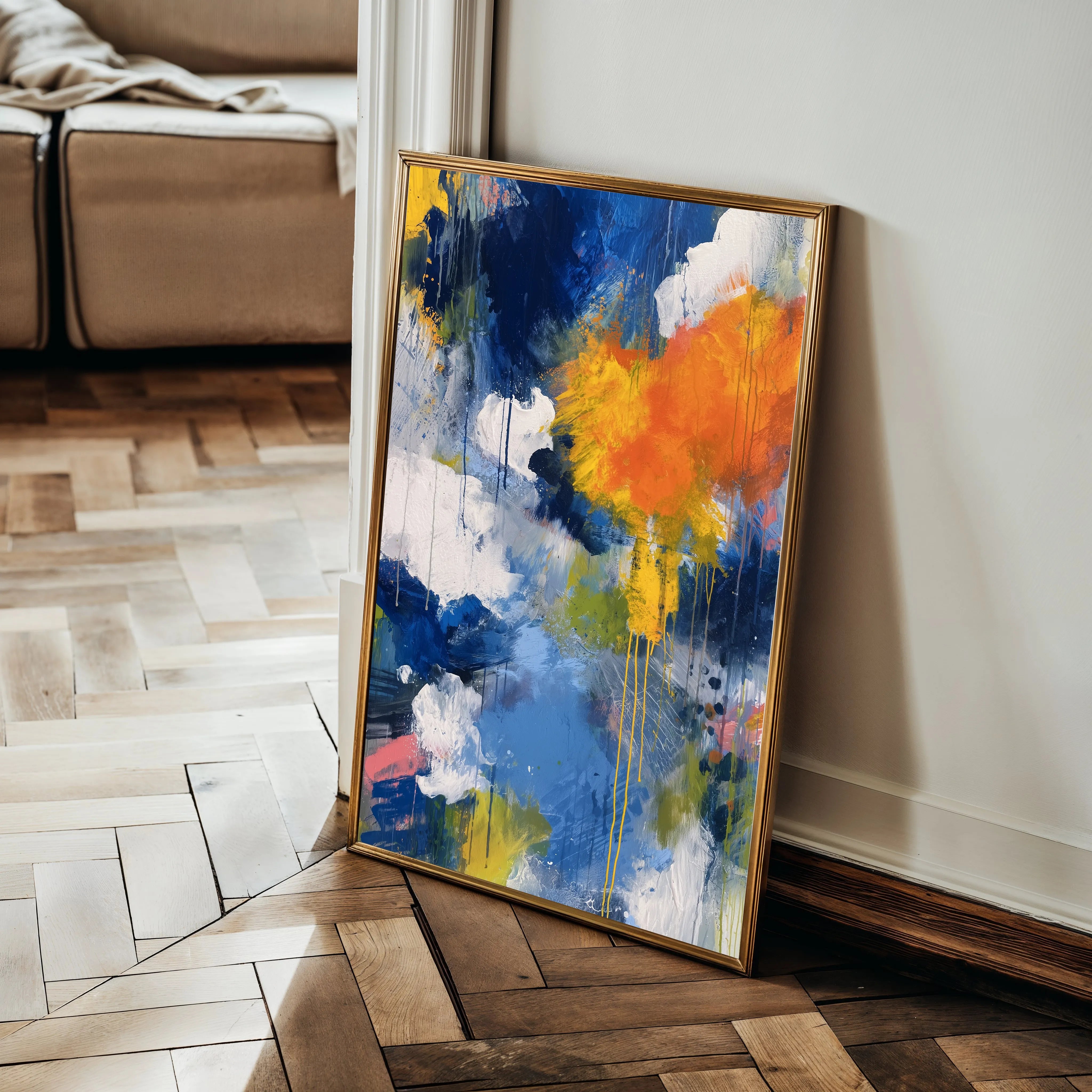 Abstract 1898 Canvas Art 18" x 24" / 45 x 60 cm / Black