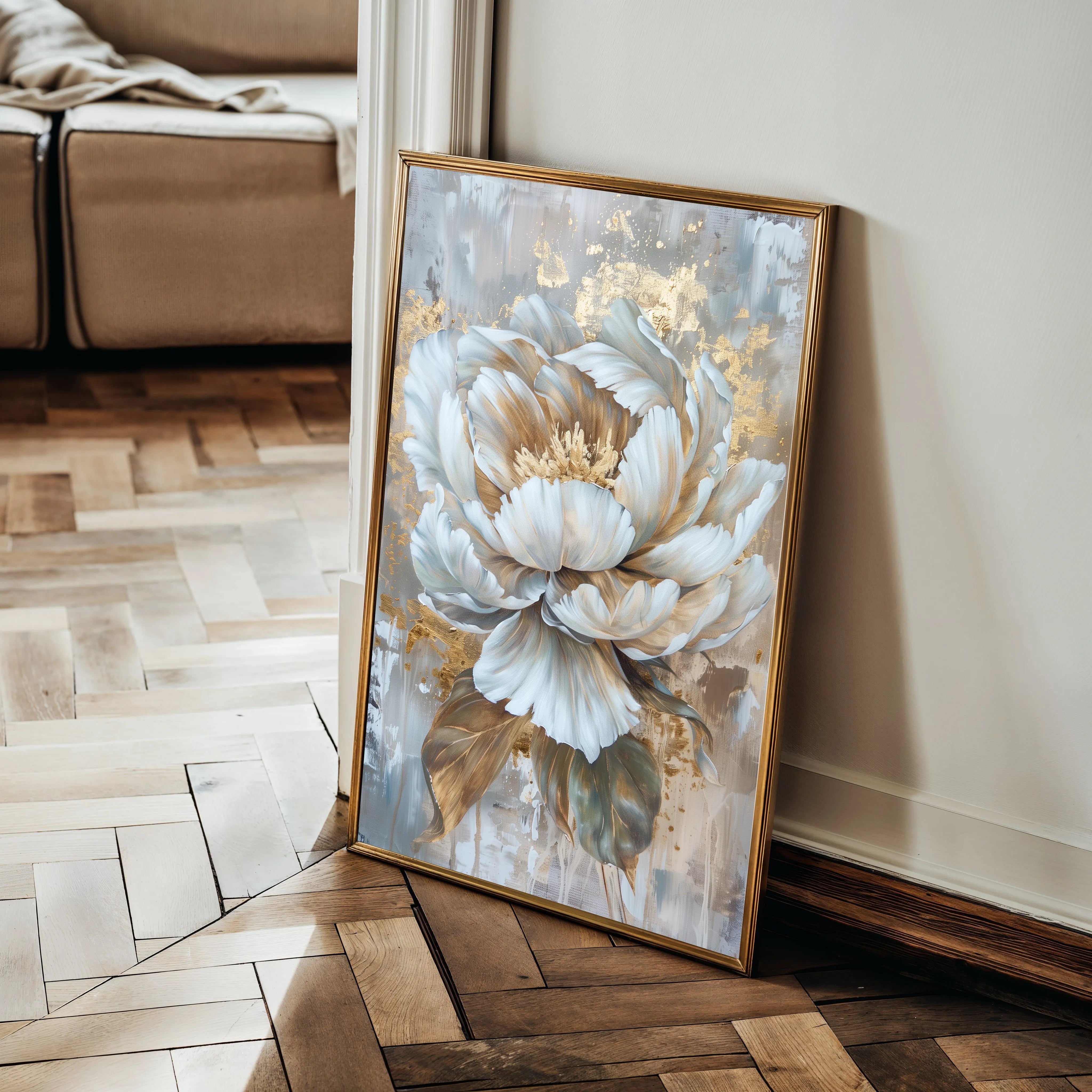 Floral 190 Canvas Art 18" x 24" / 45 x 60 cm / Black
