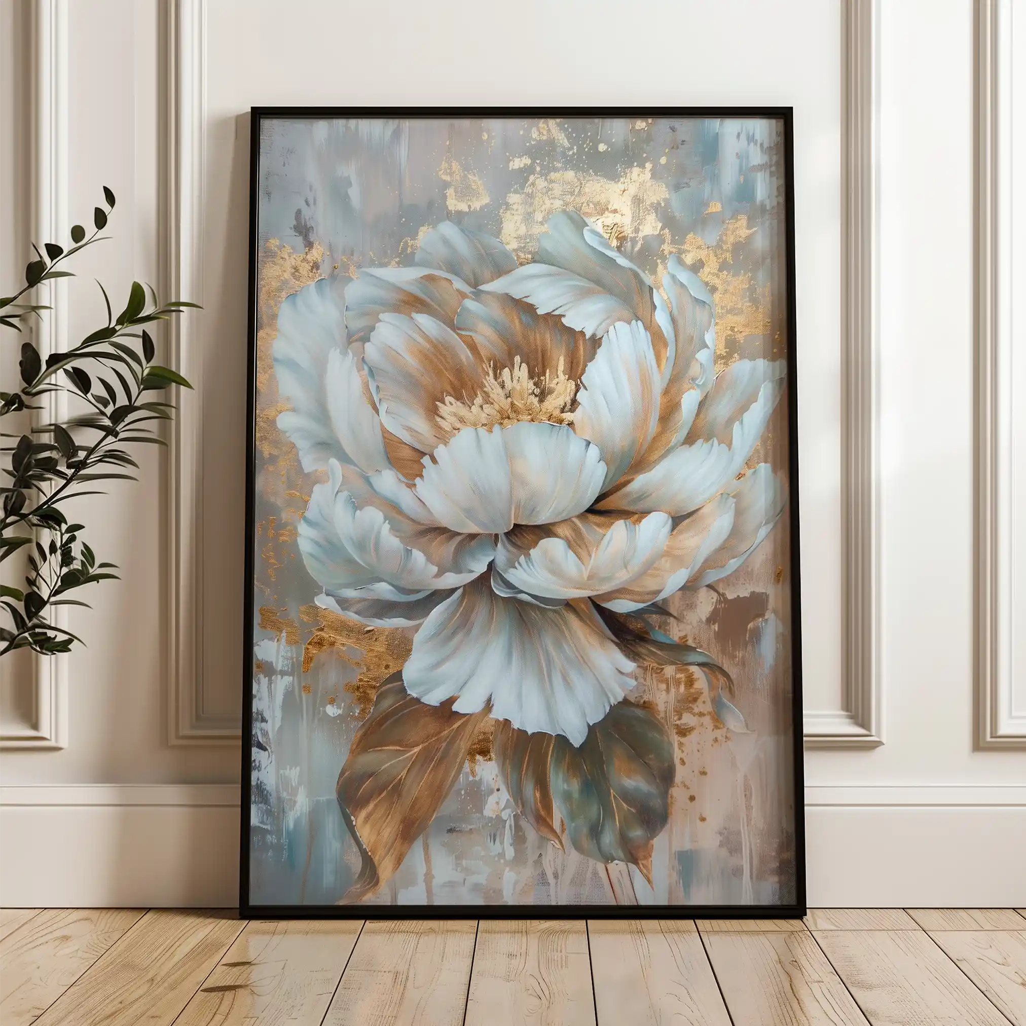Floral 190 Canvas Art 60 x 40 cm / Black