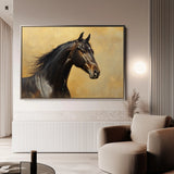 Horses 190 Canvas Art 18" x 24" / 45 x 60 cm / Black