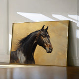 Horses 190 Canvas Art 18" x 24" / 45 x 60 cm / Black