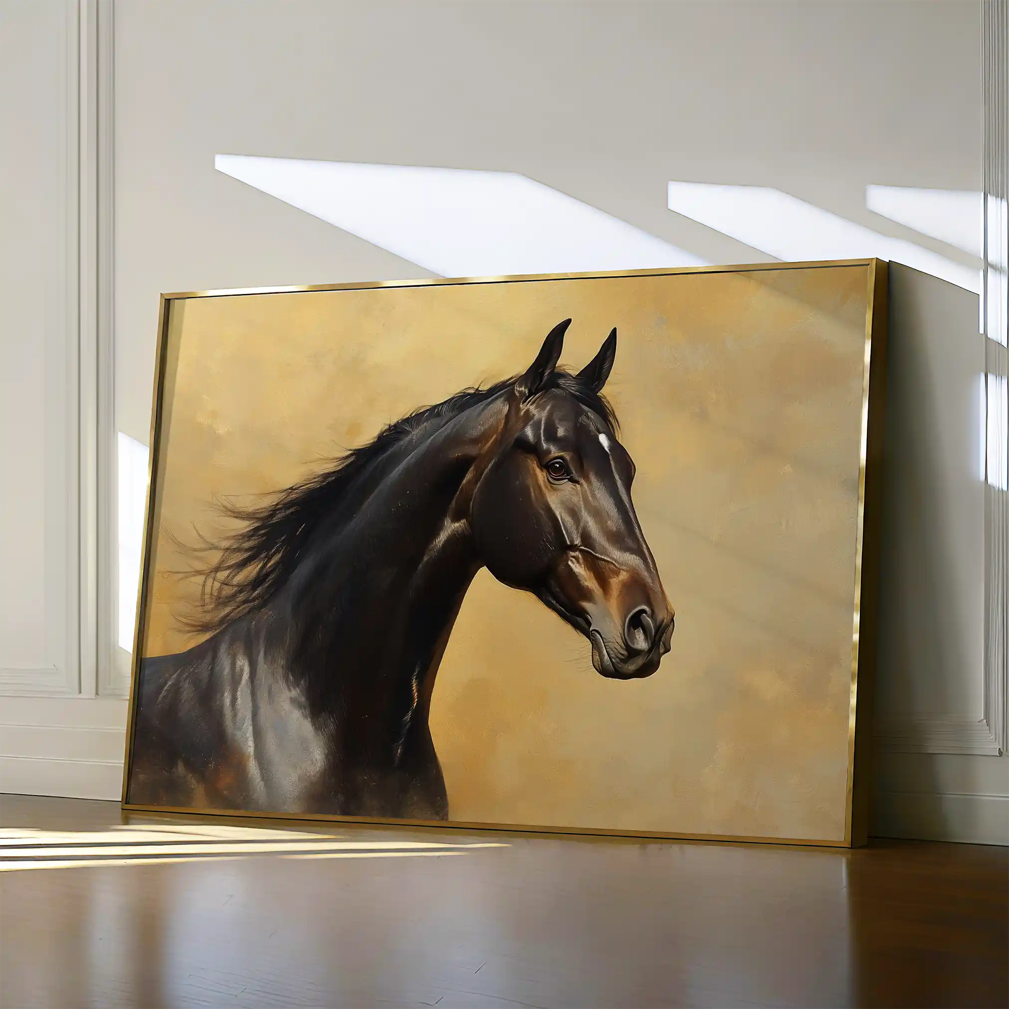Horses 190 Canvas Art 60 x 40 cm / Black