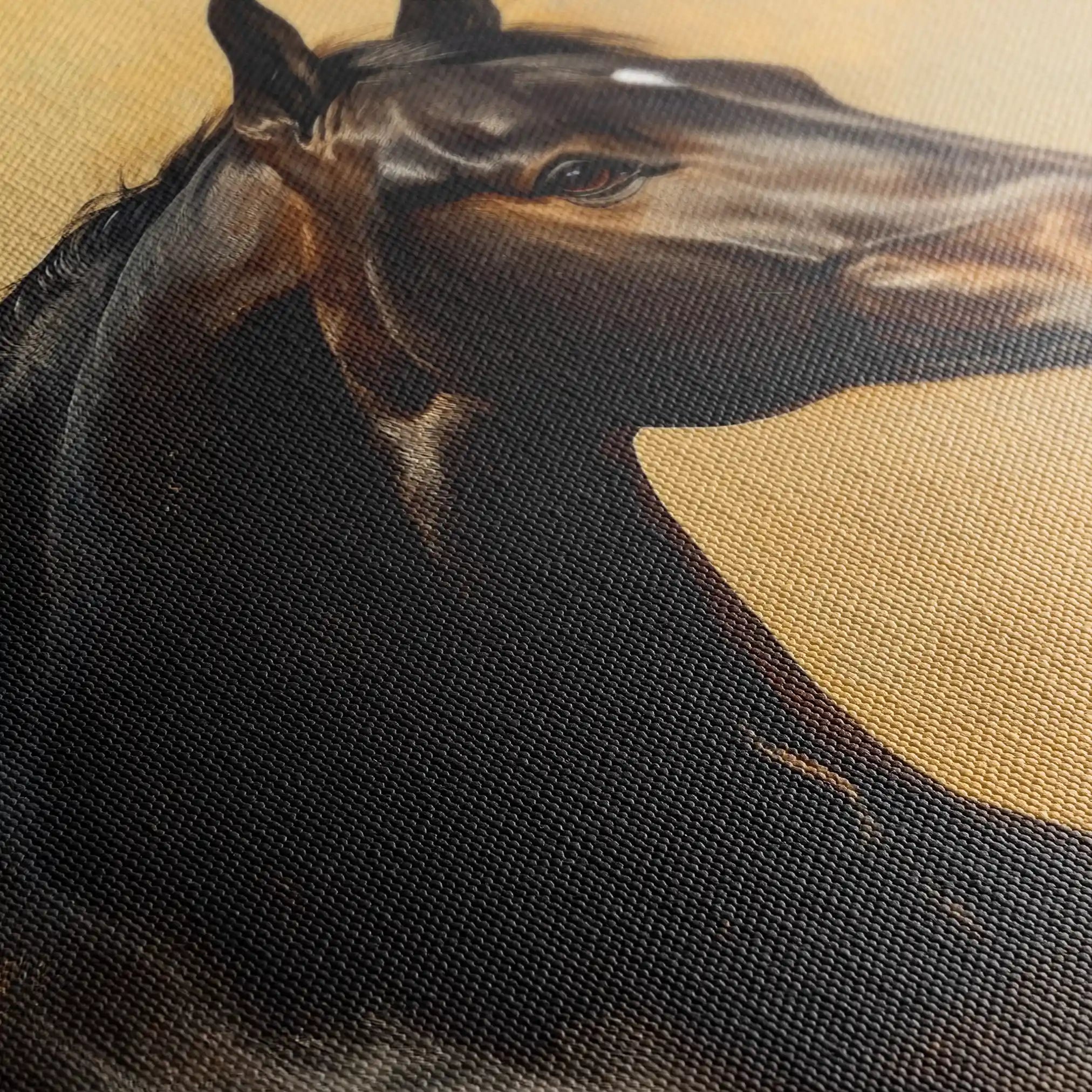 Horses 190 Canvas Art 60 x 40 cm / Black
