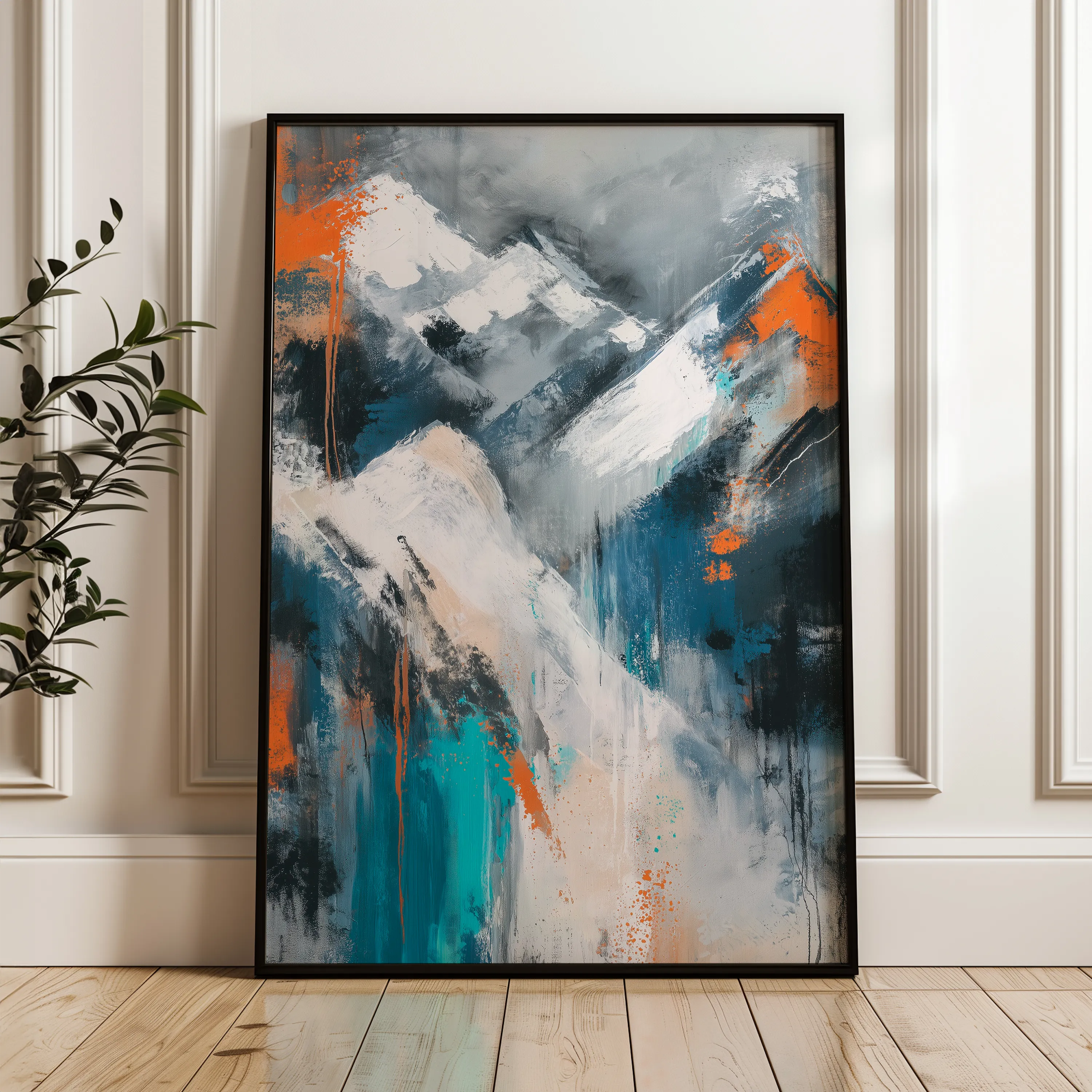 Abstract 1900 Canvas Art 18" x 24" / 45 x 60 cm / Black