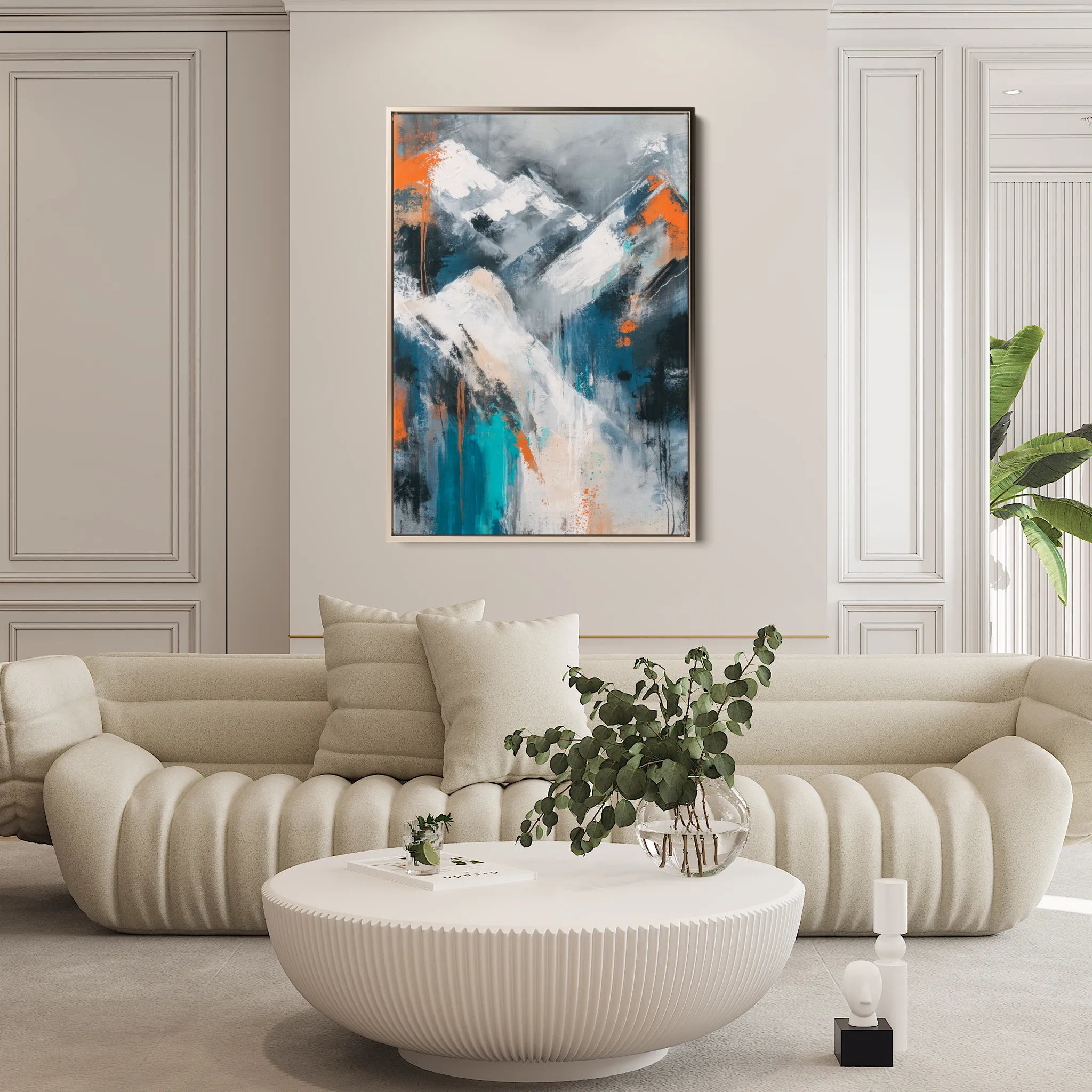 Abstract 1900 Canvas Art 18" x 24" / 45 x 60 cm / Black