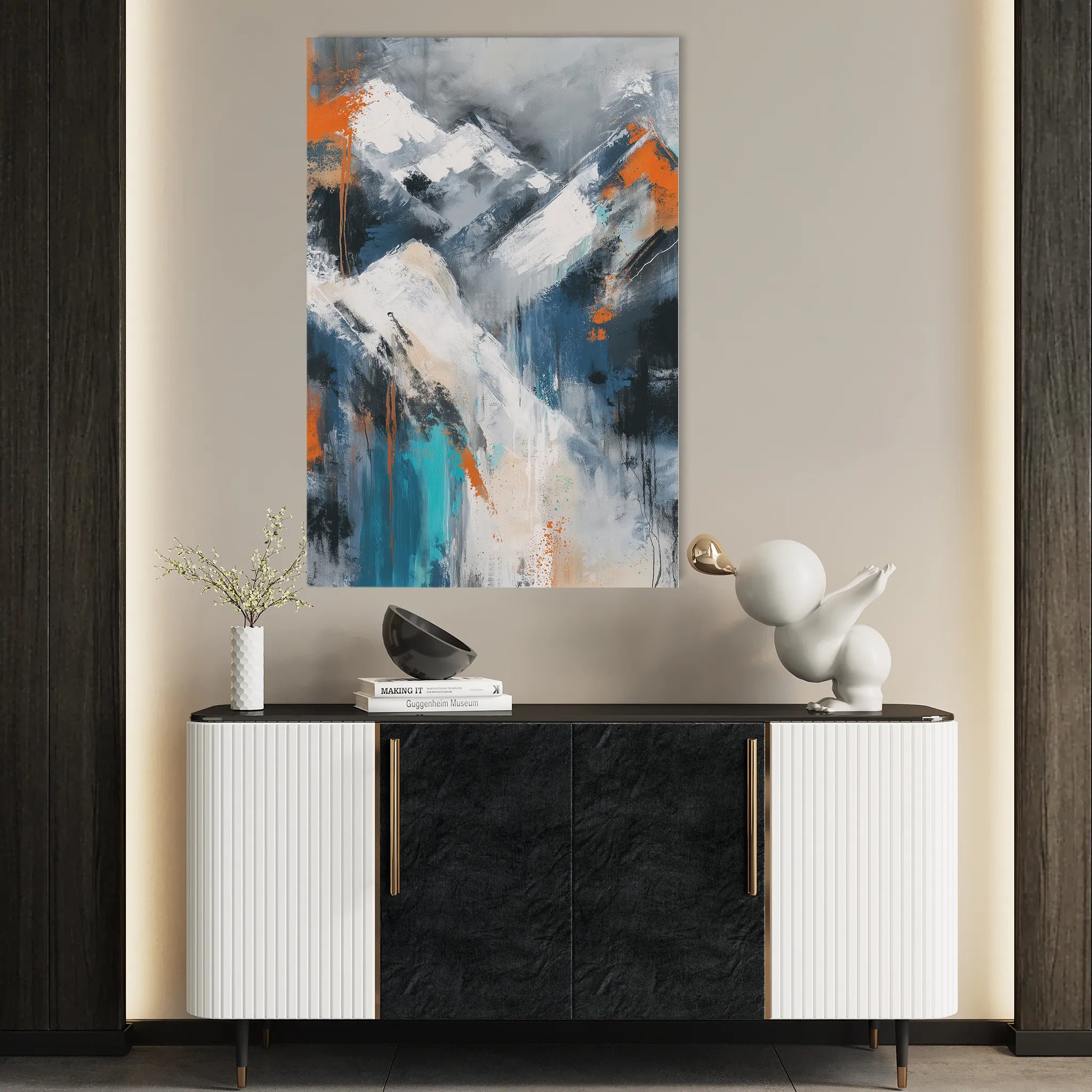 Abstract 1900 Canvas Art 18" x 24" / 45 x 60 cm / Black