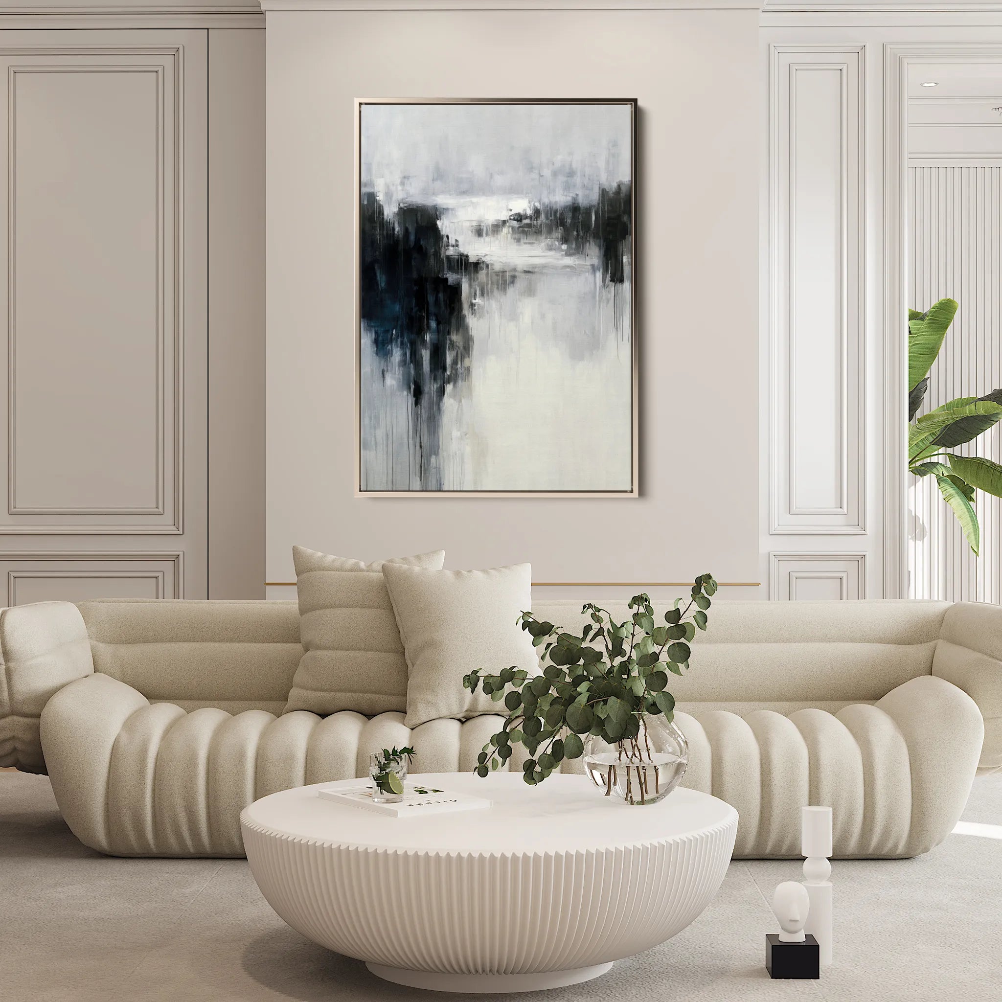 Abstract 1901 Canvas Art 18" x 24" / 45 x 60 cm / Black