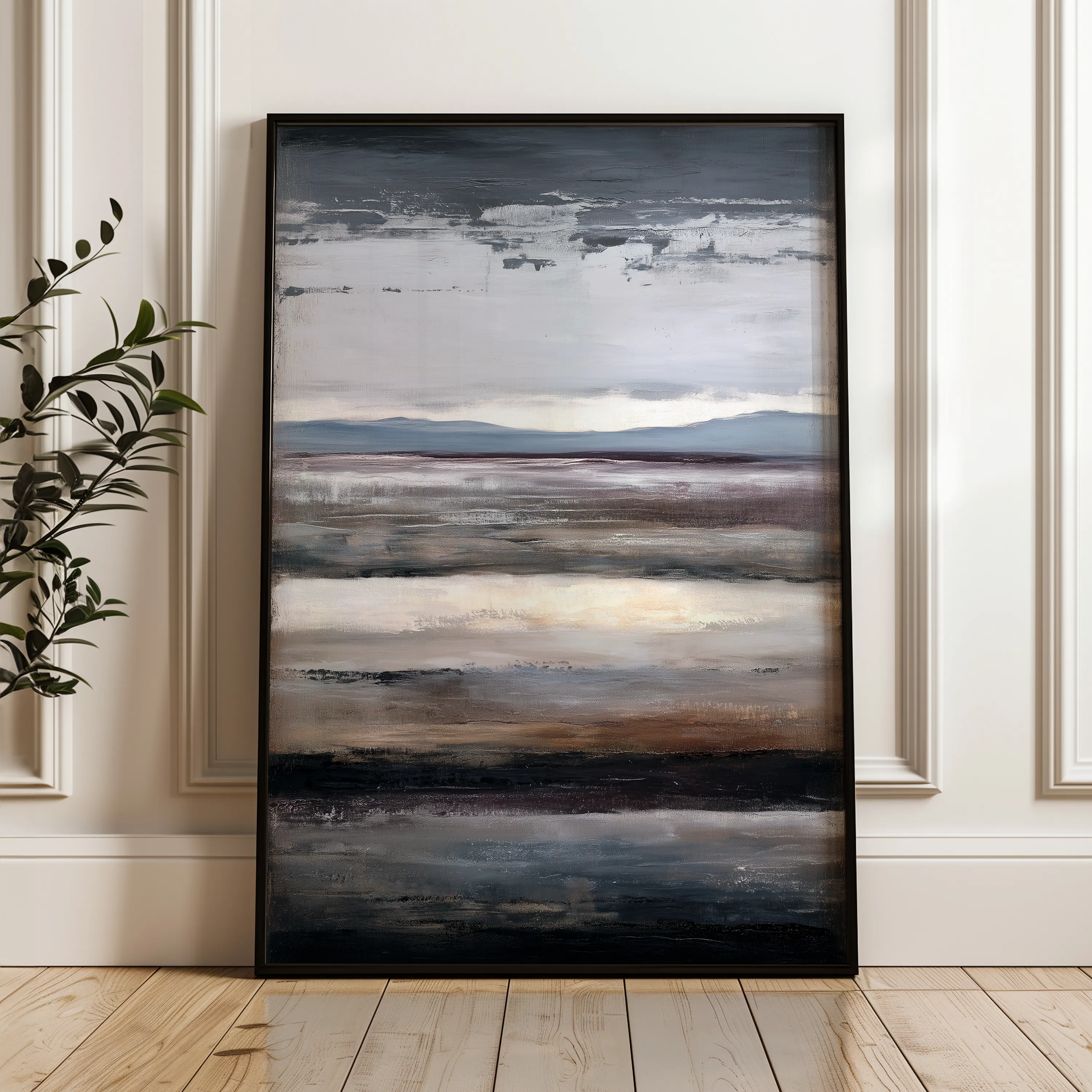 Abstract 1903 Canvas Art 18" x 24" / 45 x 60 cm / Black