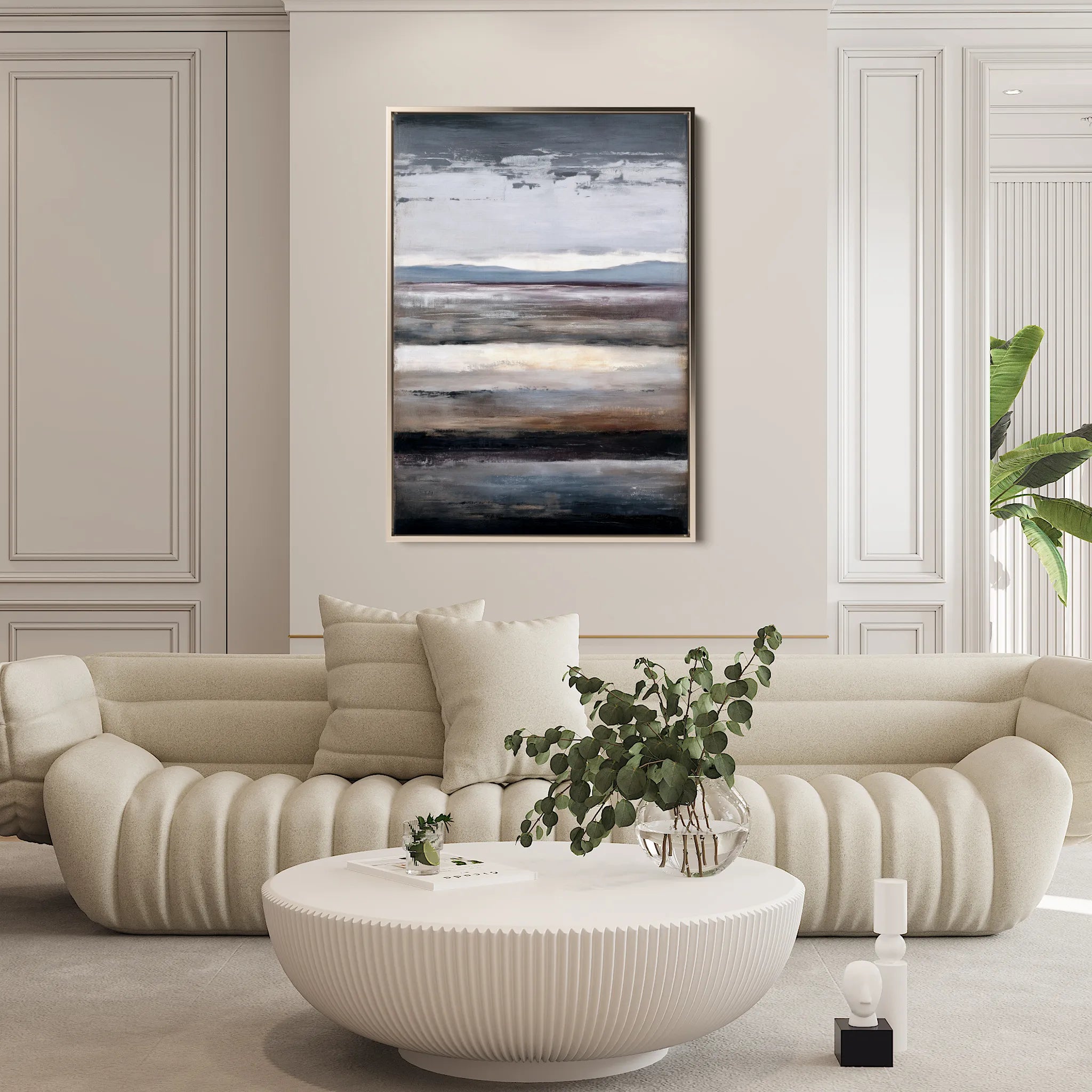 Abstract 1903 Canvas Art 18" x 24" / 45 x 60 cm / Black